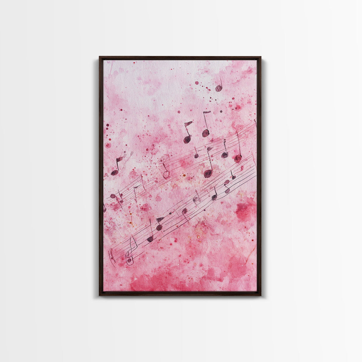 Pink Musical Notes Canvas Print, Whimsical Art, Music Lover Gift, Pink Wall Art for Dorm, Light Pink Wall Art, Artistic Decor, Living Room Art