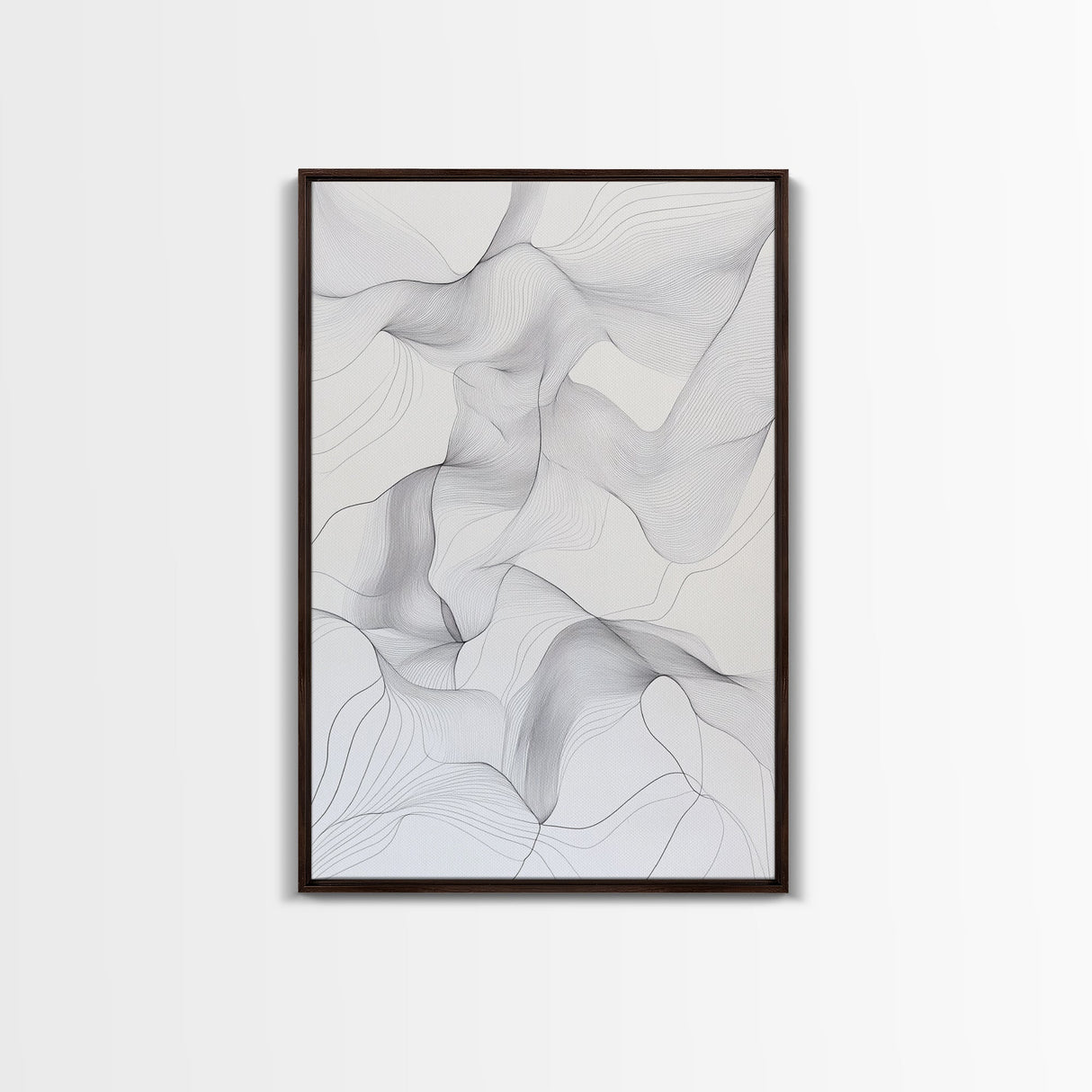Black White Line Art Canvas Print Minimalist Geometric Wall Decor Modern Zen Artwork Above Couch Gift Idea Stylish Home Accent