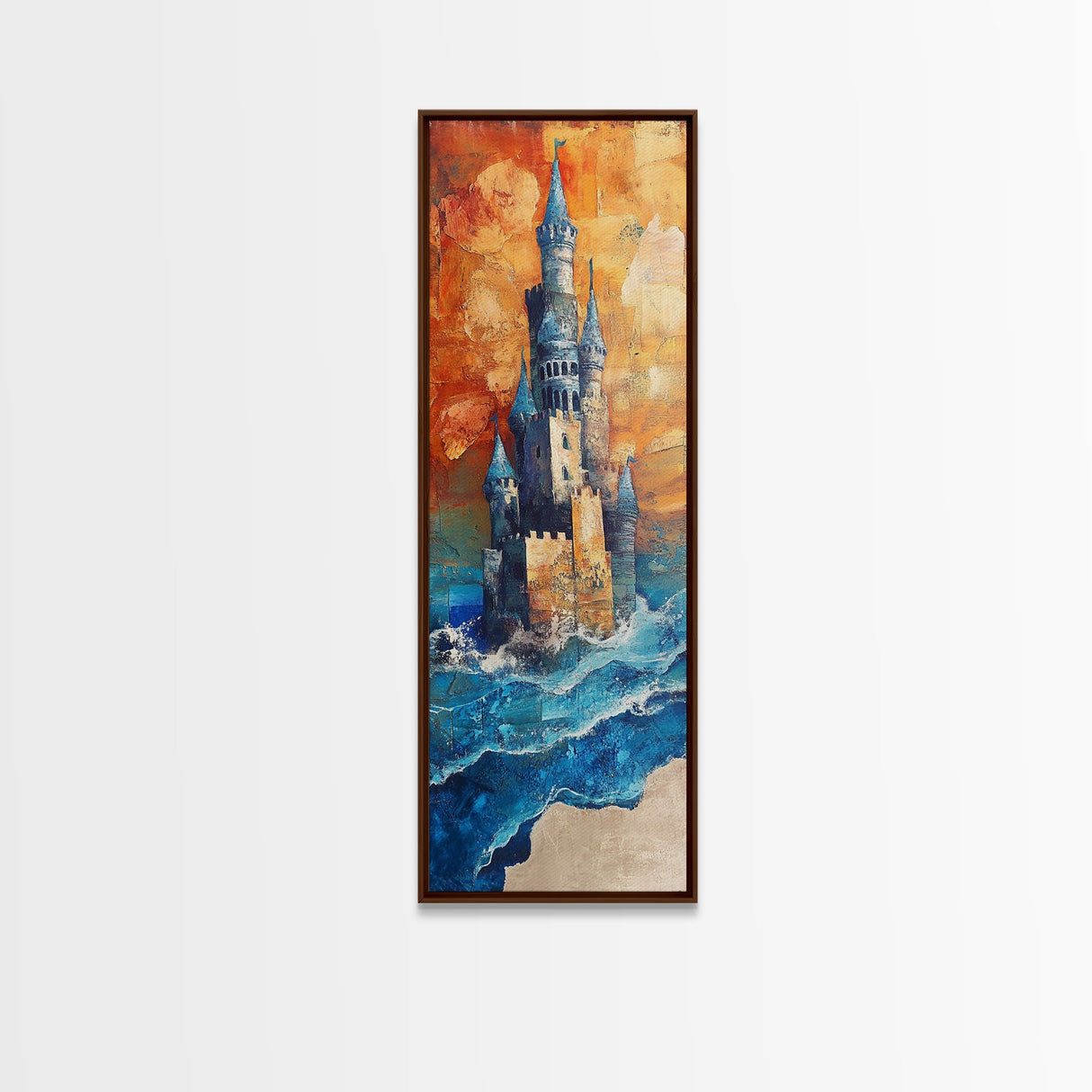 Fantasy Castle, dark romance painting, moody art, fairy tale art, framed canvas print, gothic decor, above bed wall art, boho art
