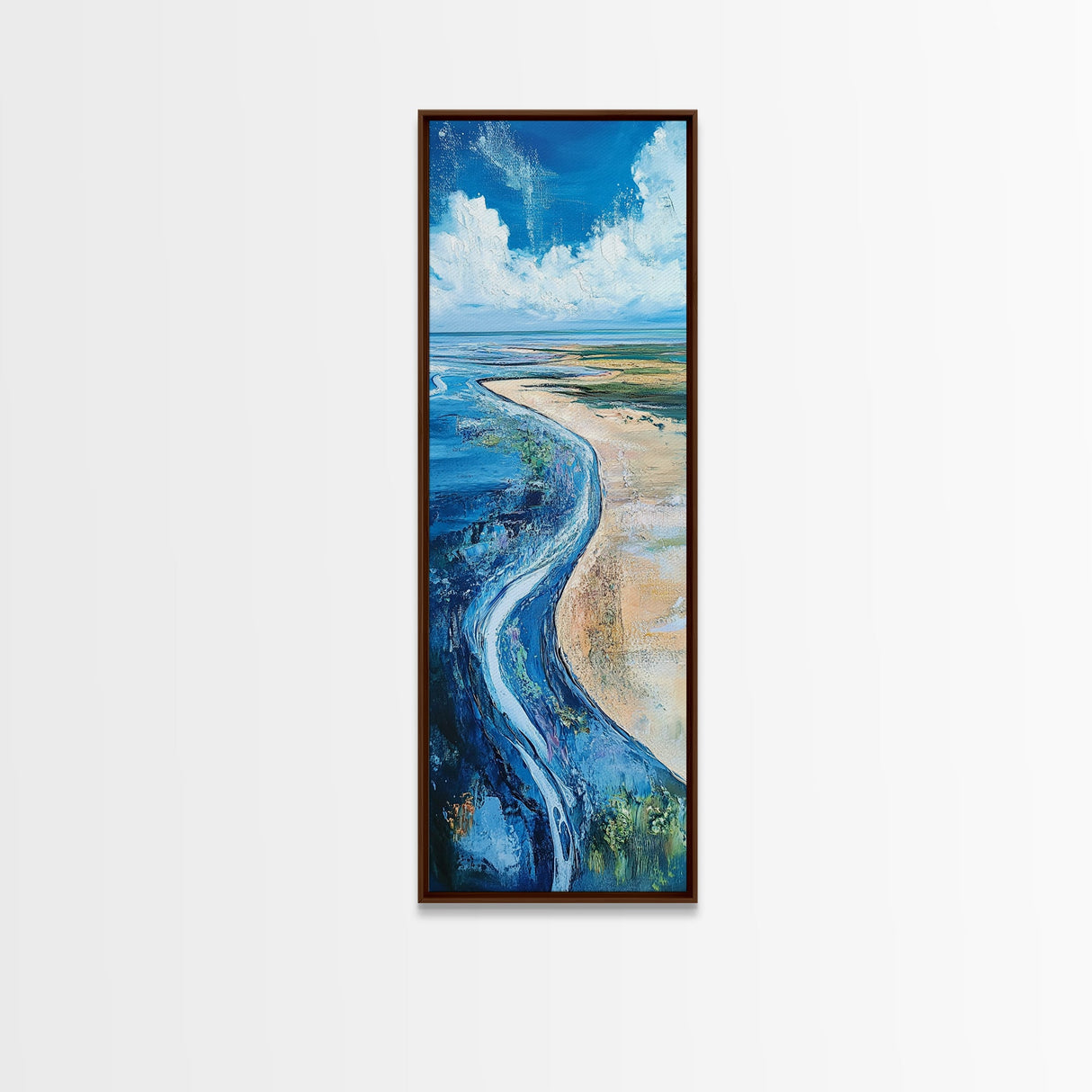 Coastal Shore, coastal landscape art, framed canvas print, Ireland painting, beach art, nautical decor, panoramic painting
