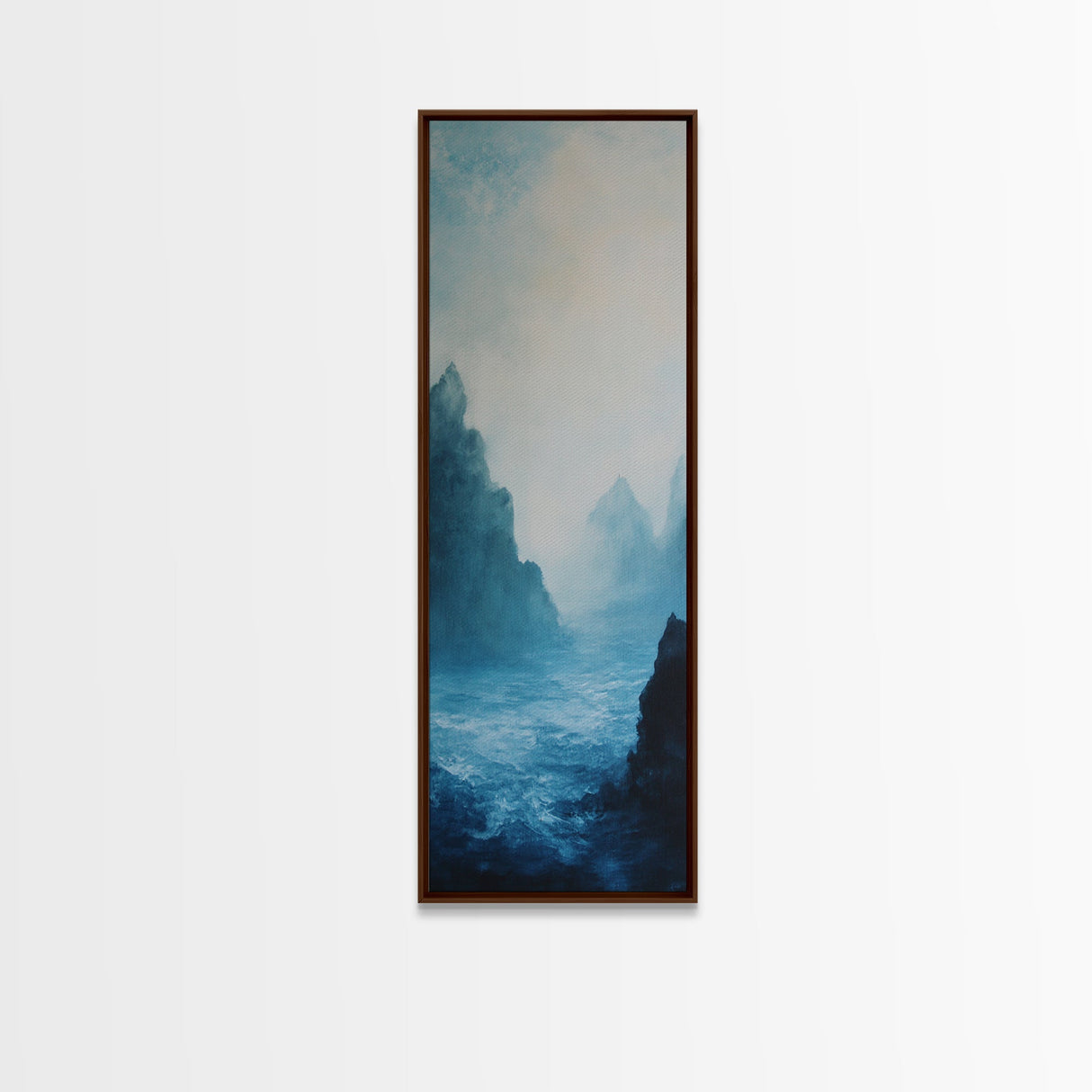 Misty Seascape, Nautical Wall Art, Moody Art, Coastal Decor, Landscape Painting, Canvas Print, Above Bed Wall Art, Gift Idea