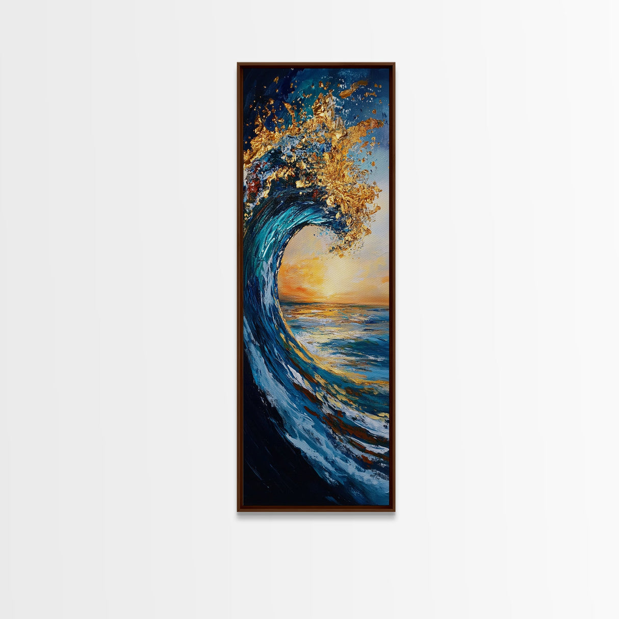 Ocean Wave Art, Surf Wall Art, Coastal Decor, Framed Canvas Print, Nautical Painting, Moody Art, Extra Wide Art, Seascape Painting