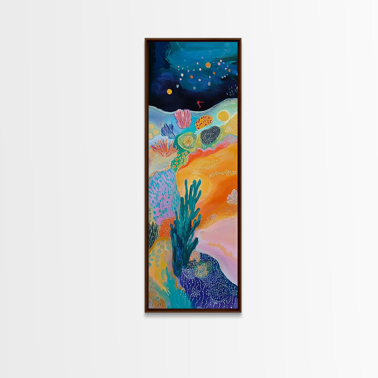 Vibrant Ocean, coastal decor, tropical wall art, octopus art, colorful beach painting, framed canvas print, nautical painting
