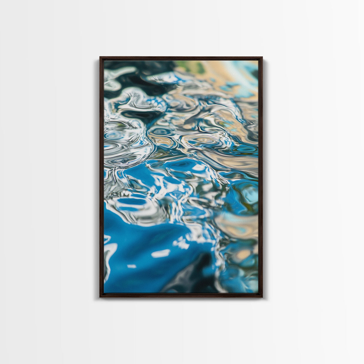 Water Reflection, abstract art, teal wall art, coastal decor, wabi sabi art, minimalist art, framed canvas print, wall decor