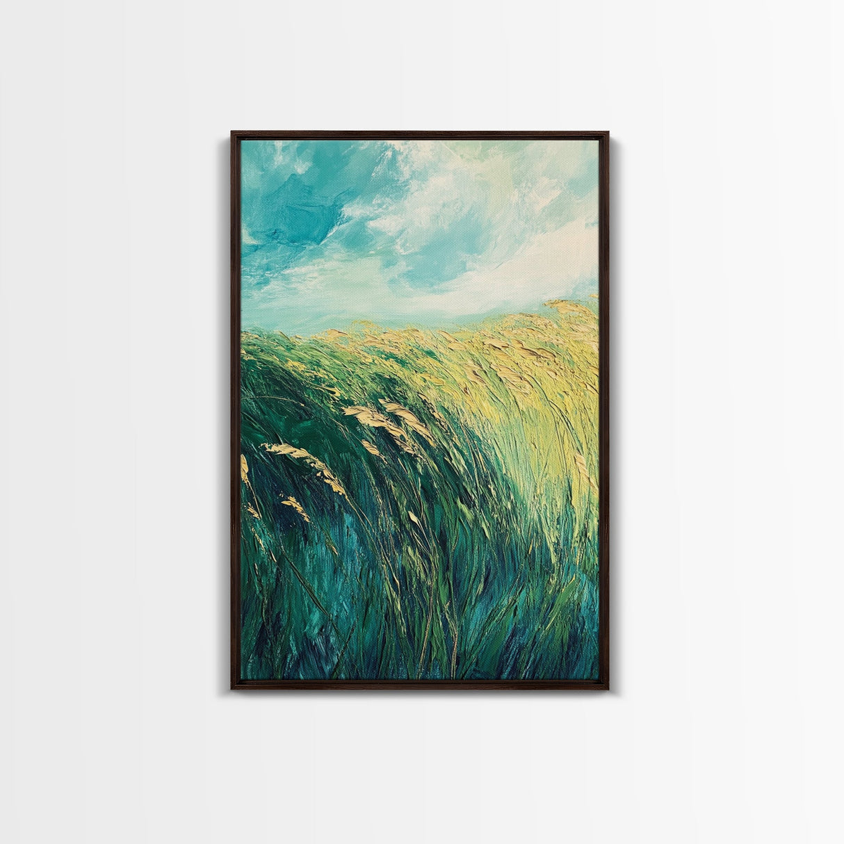 Wheat Field Landscape Canvas Print Rustic Farmhouse Wall Art, Golden Harvest Painting, Nature Art, Countryside Decor, Autumn Home Decor