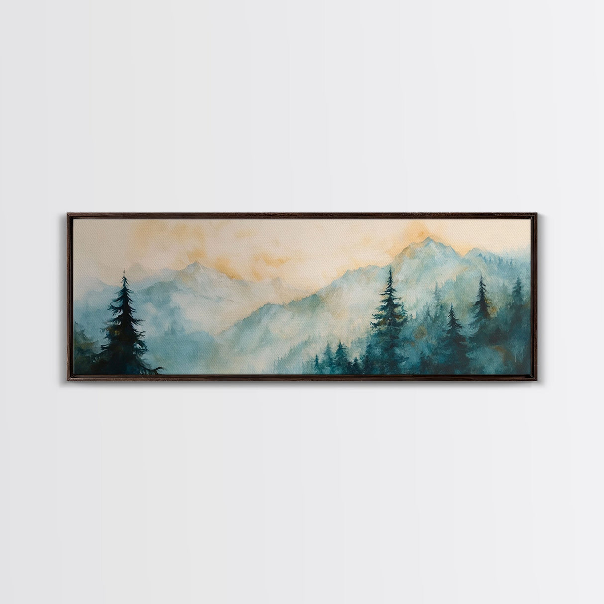Misty Mountain Pines Canvas Print Serene Forest Landscape, Nature Wall Art, Boho Cabin Decor, Bedroom or Office Artwork, Rustic Vibes