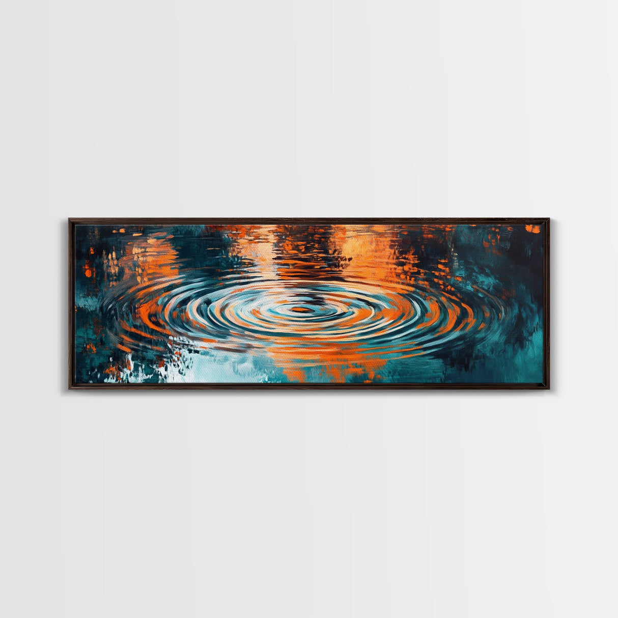 Ripple Effect Painting Abstract Water Reflection Wall Art Tranquil Zen Artwork Fluid Modern Decor Office Canvas Print