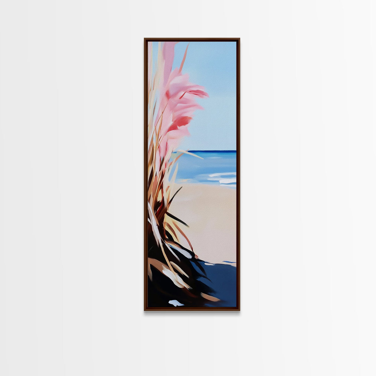 Pampas Grass, Beach View, Coastal Wall Art, Canvas Print, Boho Aesthetic, Neutral Home Decor, Bedroom Art, Modern Minimalist
