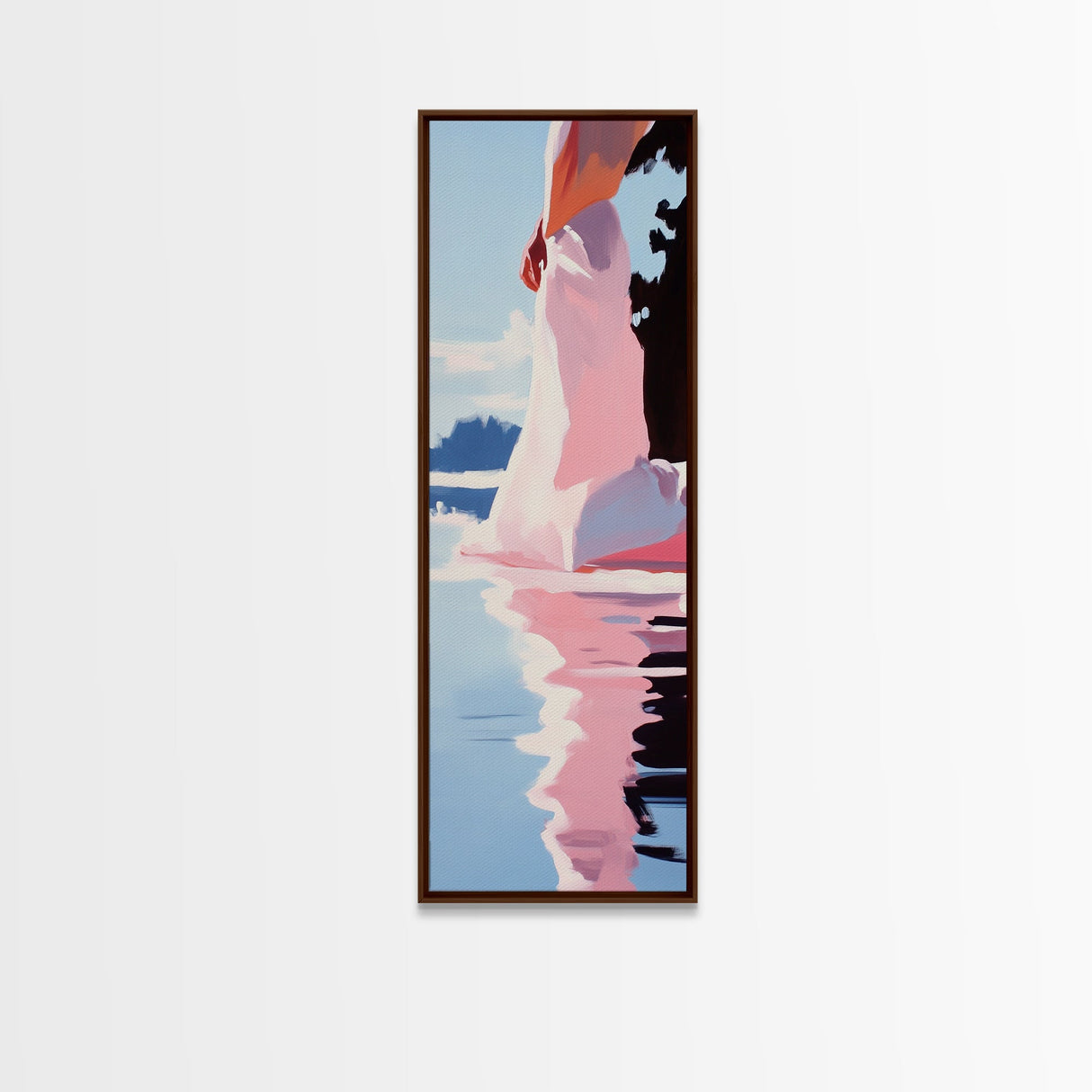 Elegant Dress, Feminine Silhouette, Soft Reflection, Canvas Print, Fashion Wall Art, Chic Home Decor, Modern Bedroom Art, Minimalist Print