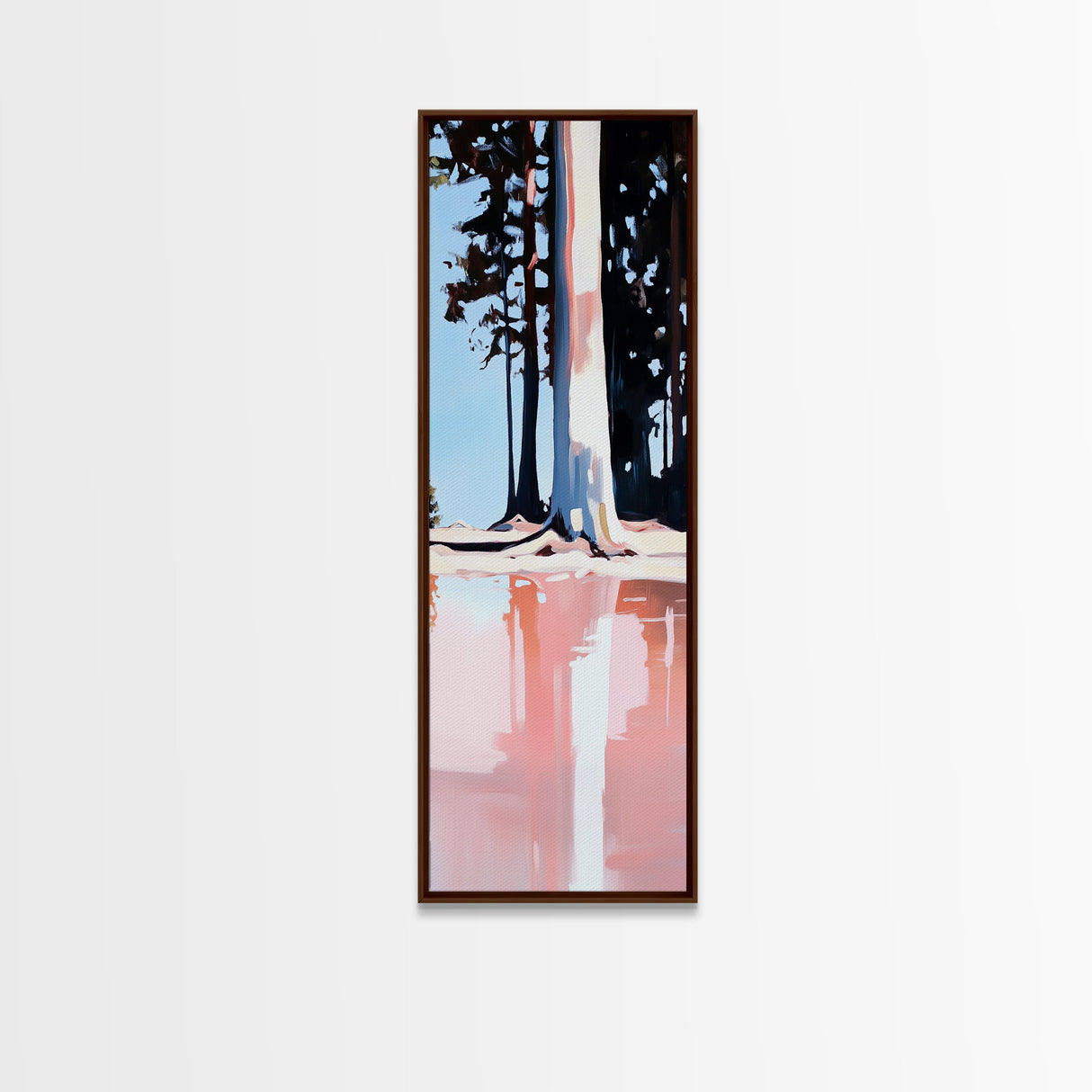 Tall Pines Reflection, Lake Landscape, Tranquil Nature Art, Woodland Wall Decor, Neutral Aesthetic, Cabin Art, Canvas Print