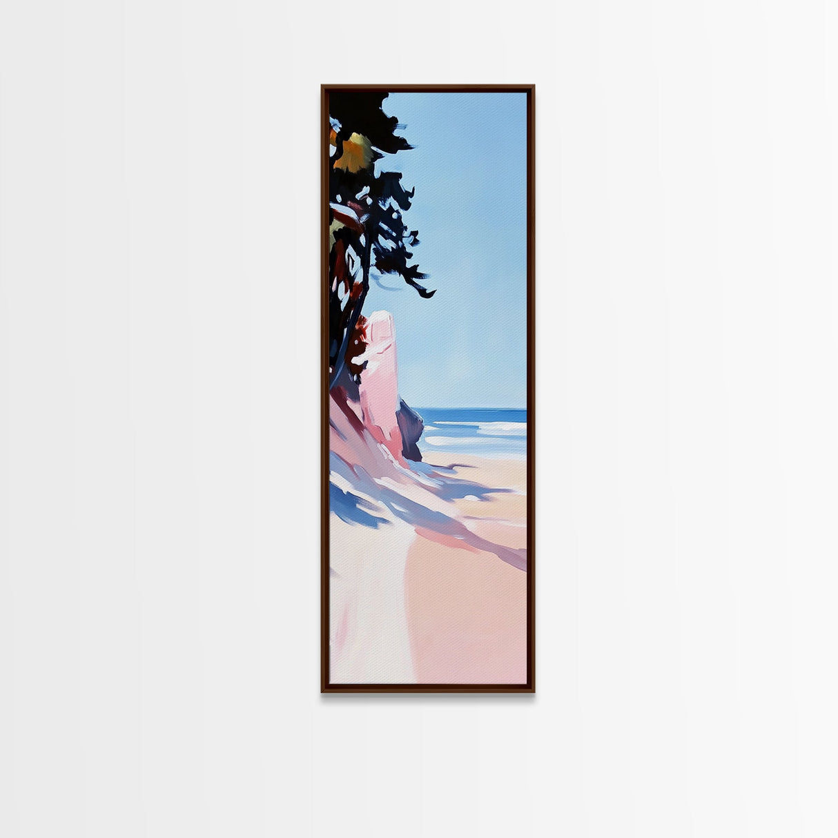 Serene Shore, Abstract, Blue, Canvas Print, Tranquil Beach Painting, Contemporary Wall Art, Bedroom Art, Coastal Home Decor