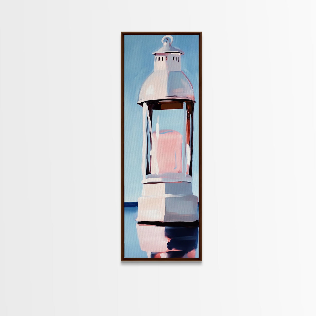 Lantern Glow, Nautical Artwork, Cozy Ambiance, Minimalist Coastal, Canvas Print, Beach House Wall Art, Warm Aesthetic, Living Room Decor