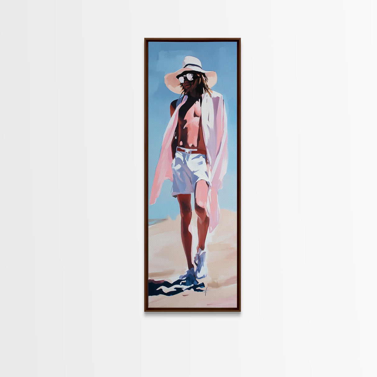 Summer Fashion, Beach Aesthetic, Coastal Decor, Framed Canvas Print, Minimalist Art, Modern Wall Art, Boho Style, Living Room Art