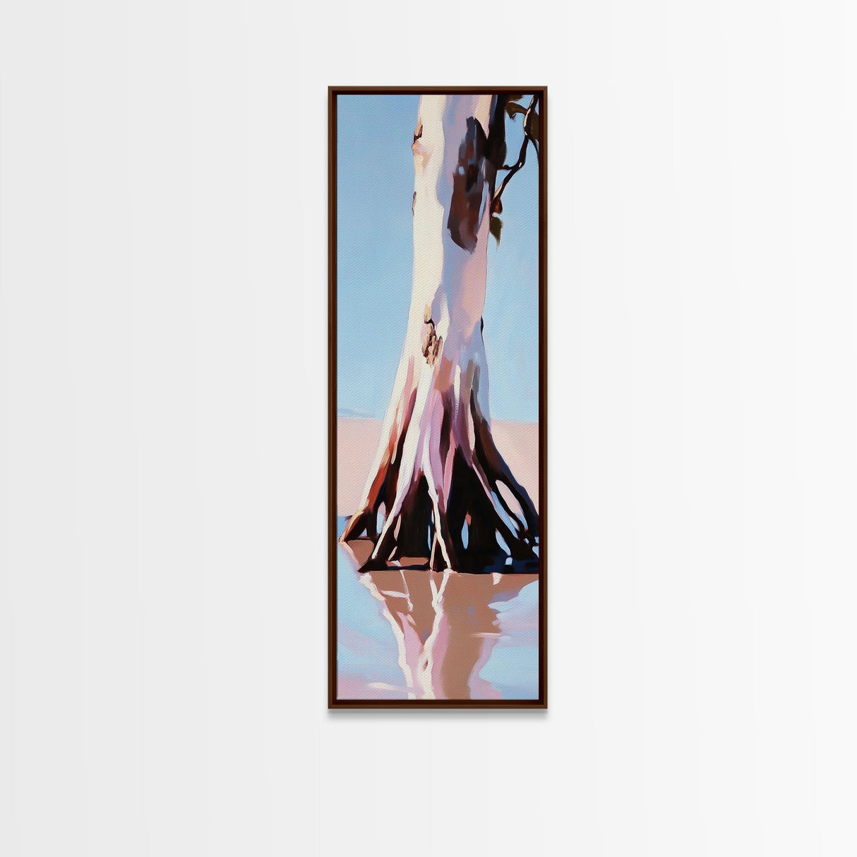 Tree trunk Coastal Home Decor, Blue Sky Painting, Seaside Aesthetic, Living Room Art, Canvas Print, Housewarming Gift