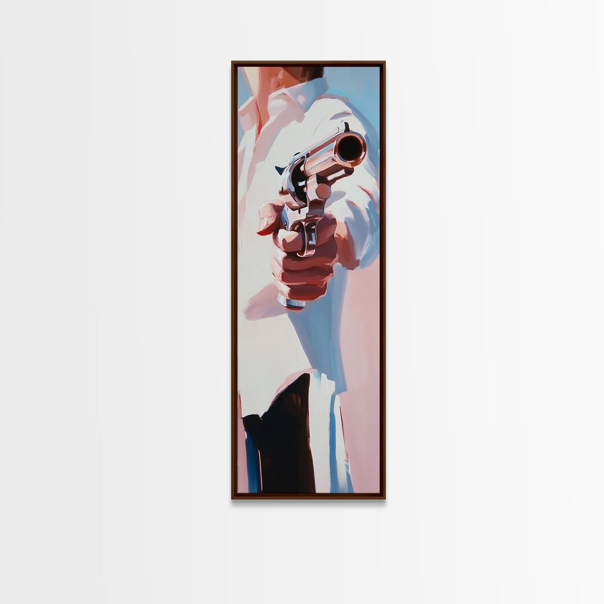 Gunman, Western Art, Framed Canvas Print, Modern Cowboy Wall Art, Masculine Office Decor, Dramatic Movie Scene, Pop Art Aesthetic