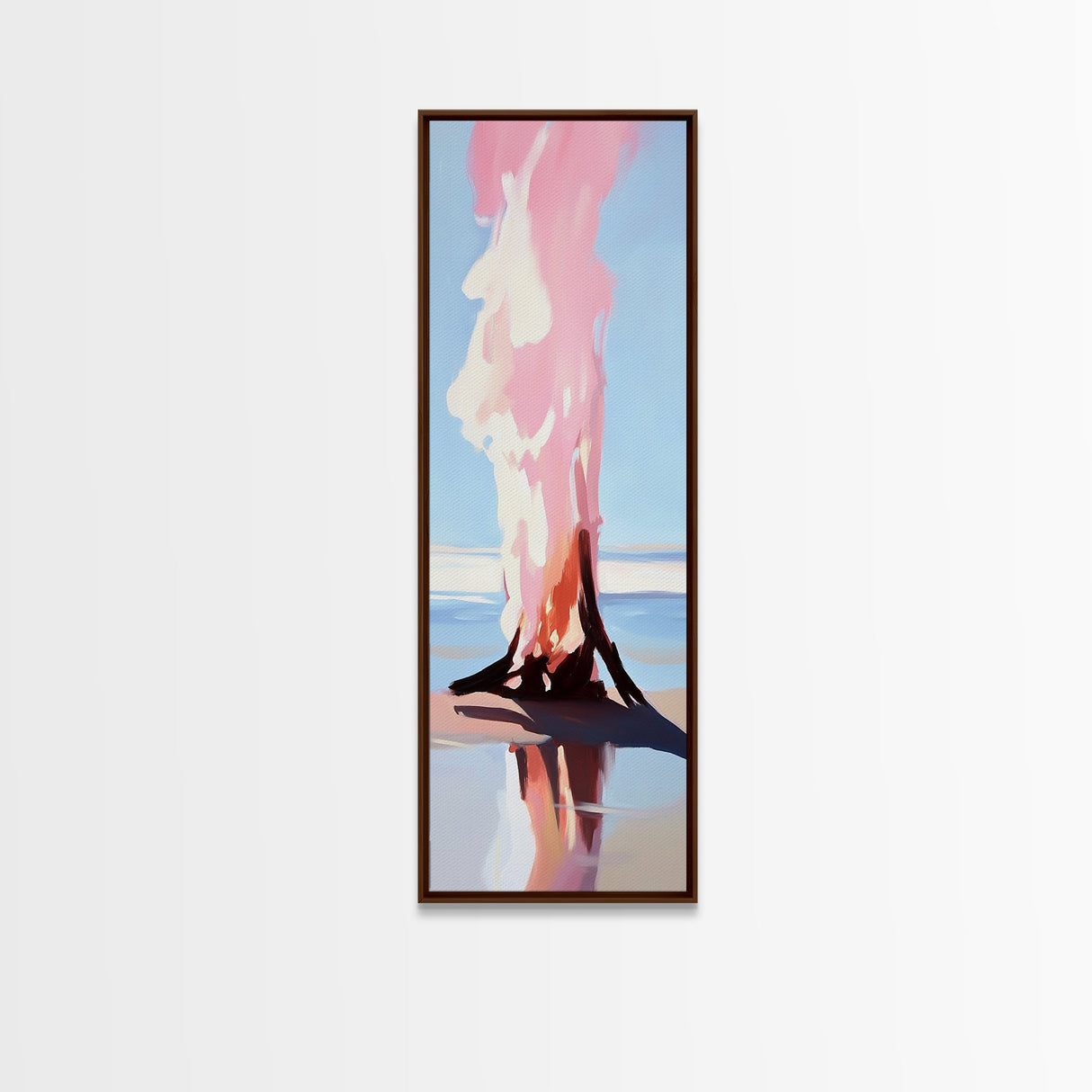 Burning Tree, Surreal Landscape Art, Abstract Nature Print, Dreamy Wall Art, Modern Home Decor, Soft Color Palette, Canvas Print