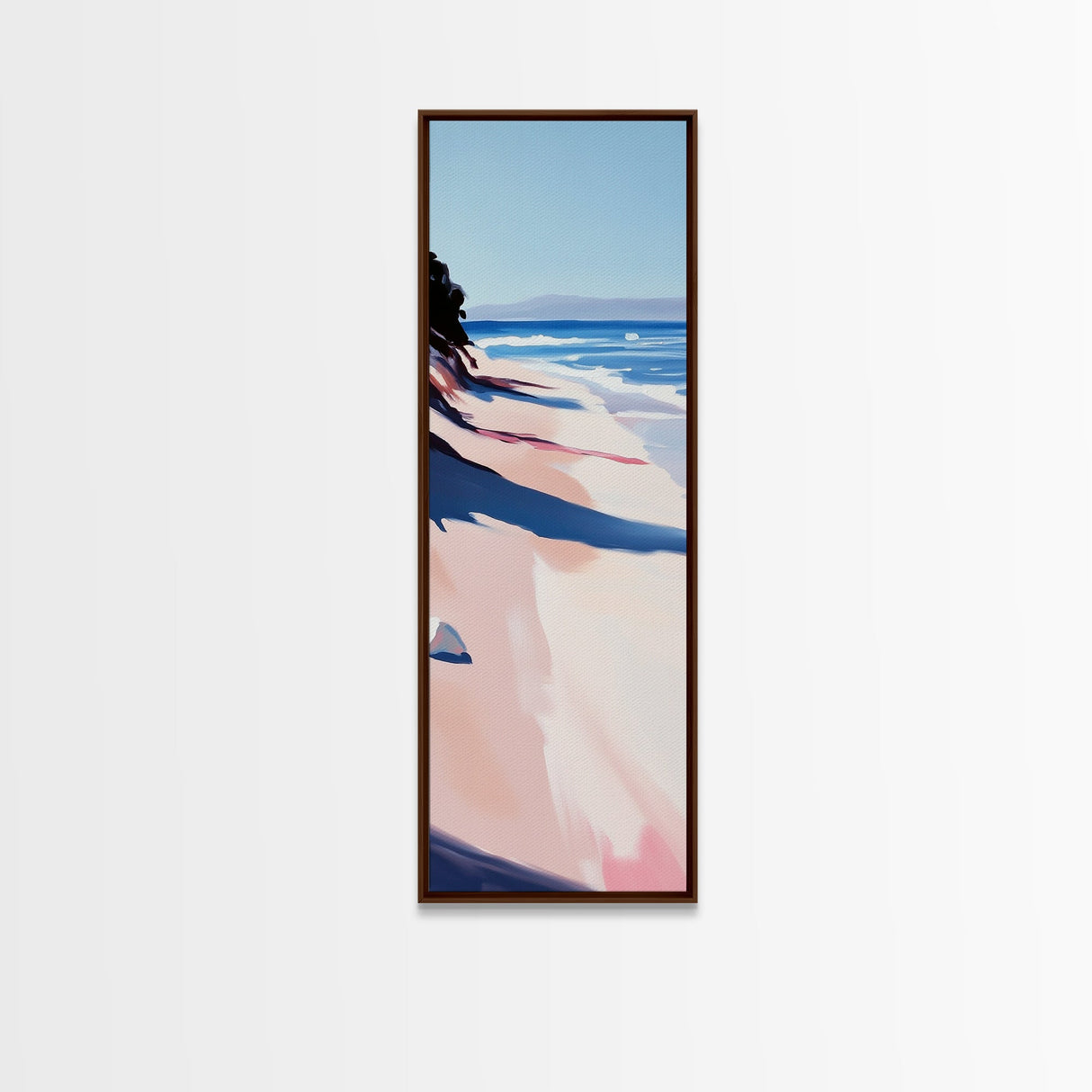 Coastal Shore, Beach Landscape, Ocean Wall Art, Framed Canvas Print, Modern Seascape, Minimalist Home Decor, Bedroom Print