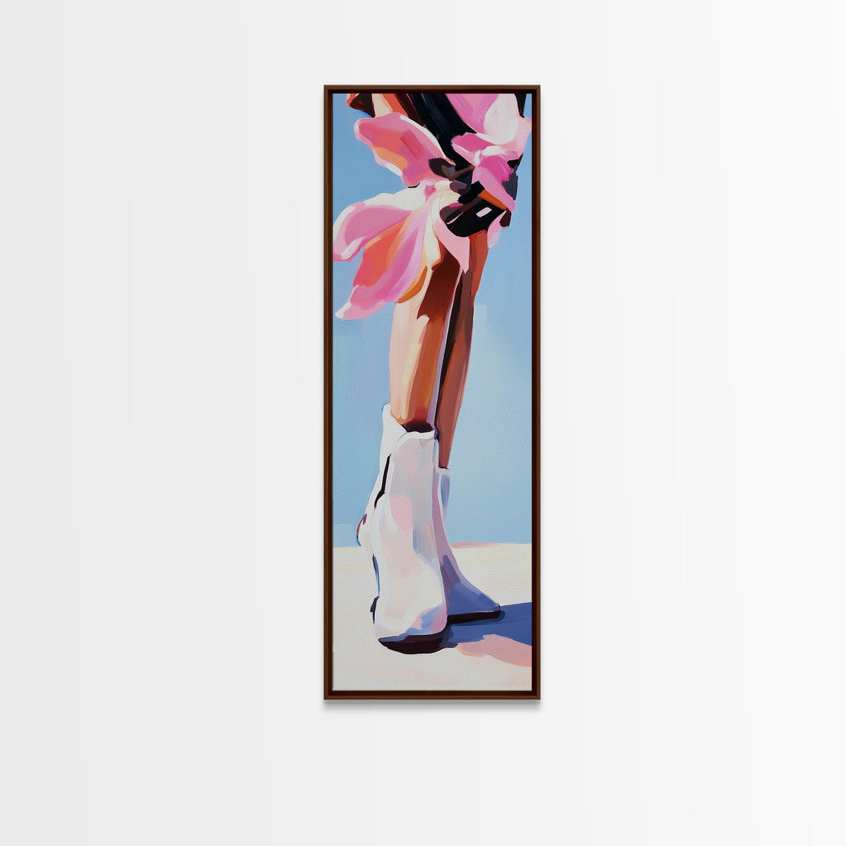 White Cowboy Boots, Boho Fashion, Stylish Art, Framed Canvas Print, Western Wall Decor, Country Chic, Dressing Room Artwork, Gift Idea