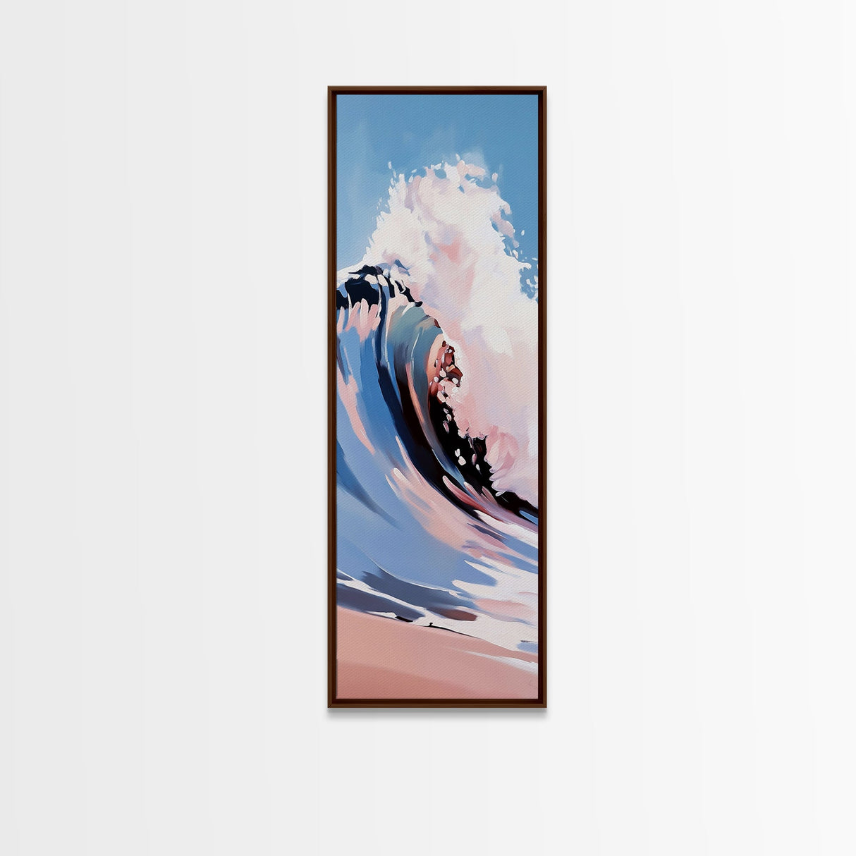 Ocean Wave Art, Coastal Surf Print, Pastel Beach Decor, Framed Canvas Print, Nautical Wall Art, Seascape Painting, Bathroom Wall Decor