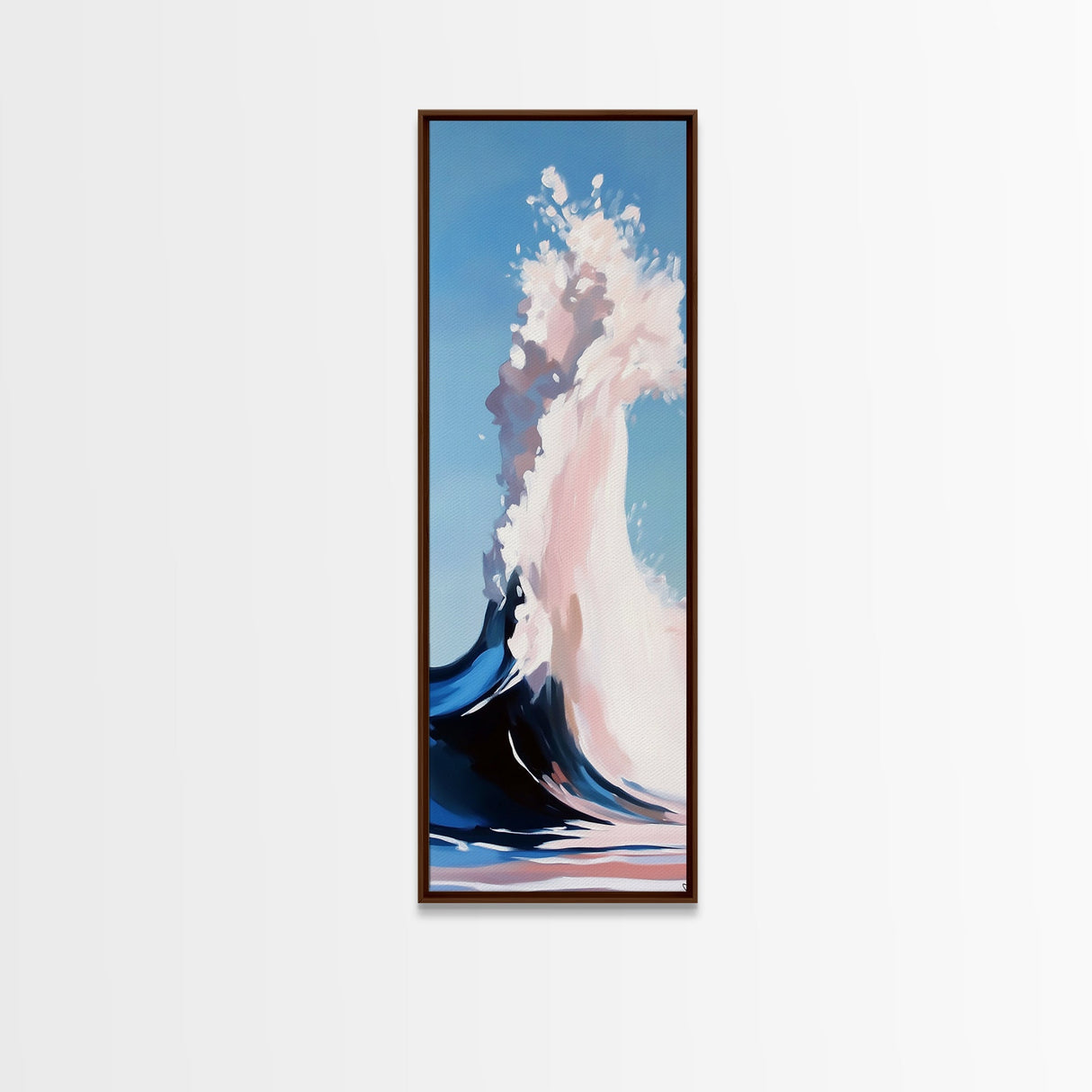 Surreal Wave Art, Blue Ocean Decor, Nature Aesthetic, Framed Canvas Print, Modern Coastal Print, Seaside Room Decor, Nautical Wall Art