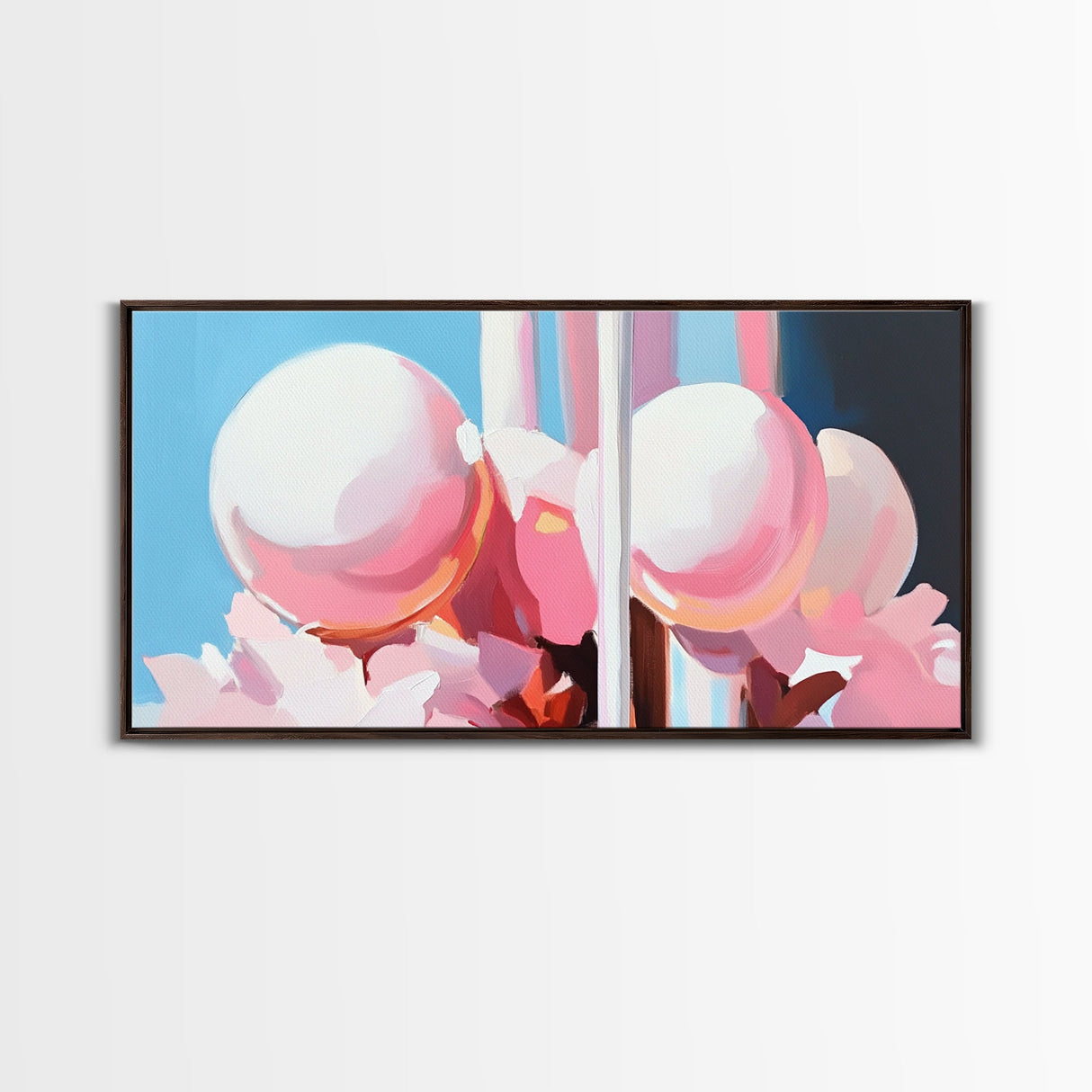 Abstract Sphere Art, Modern Pastel Aesthetic, Surreal Reflection Painting, Dreamy Minimalist Home Decor, Unique Wall Art, Canvas Print