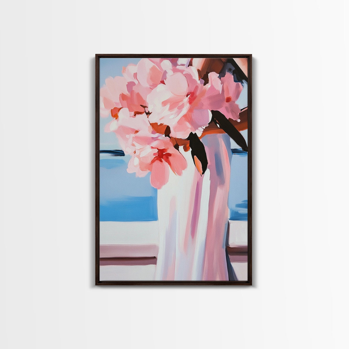 Floral Bouquet, Feminine Art, Elegant Flowers, Canvas Print, Romantic Wall Art, Pink Decor, Soft Pastel Aesthetic, Bedroom Artwork