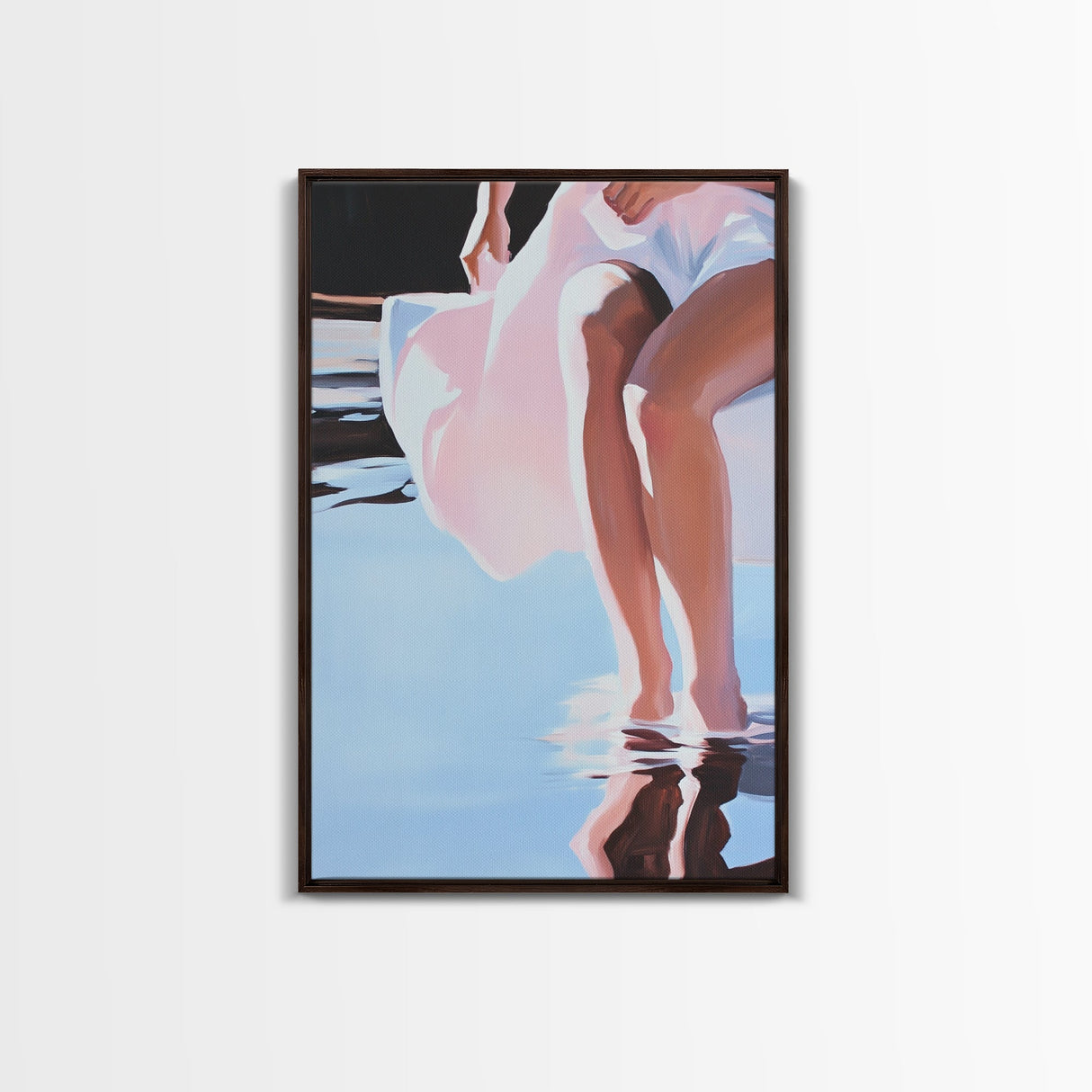 Water Reflection, Elegant, Feminine Art, Dreamy Aesthetic, Soft Pink Tones, Relaxing Home Decor, Modern Minimalist, Canvas Print