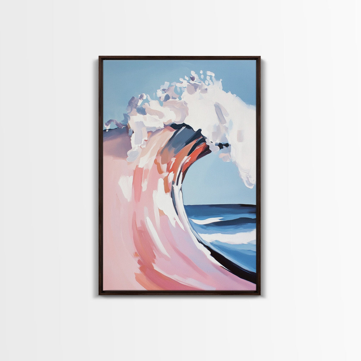 Ocean Wave, Surf Art, Coastal Print, Blue Wall Art, Framed Canvas Print, Nautical Theme, Beach House Decor, Living Room Wall Art
