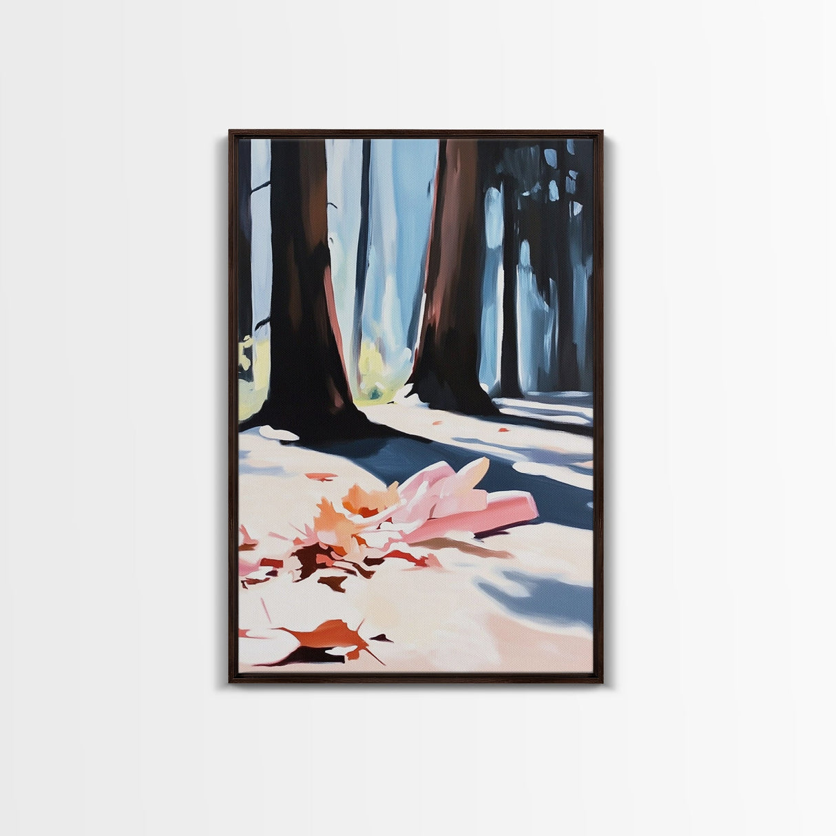 Autumn Forest, Fall Leaves, Cozy Aesthetic, Seasonal Art, Rustic Decor, Warm Tones, Nature Painting, Canvas Print, Living Room Wall Art