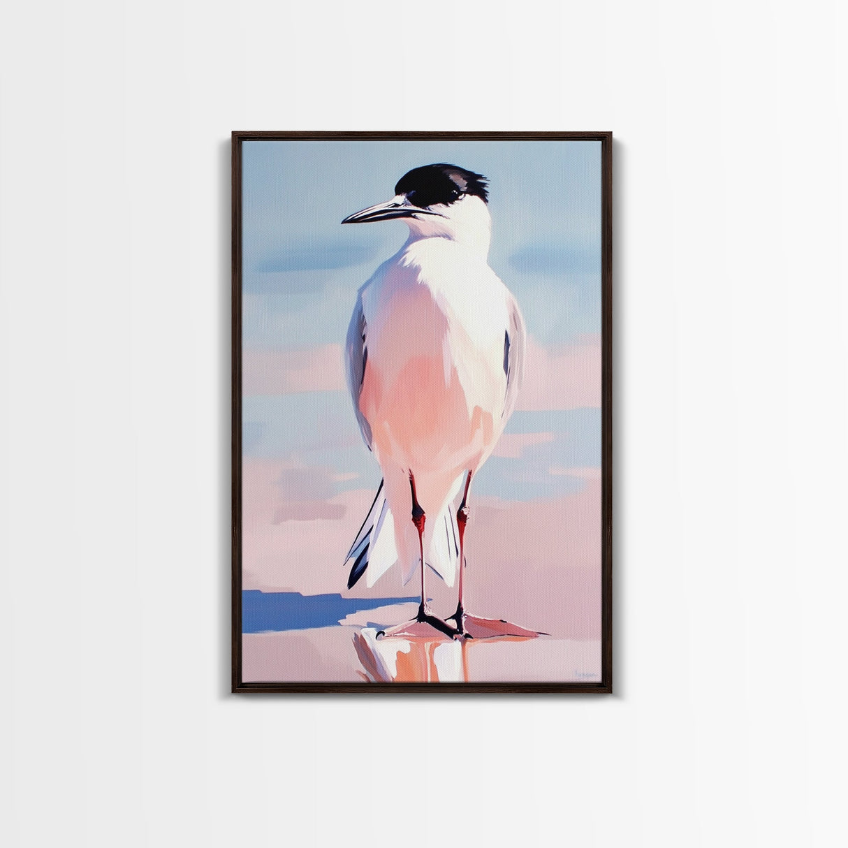 Seabird, Coastal Wildlife Art, Framed Canvas Print, Beach House Wall Decor, Nature Painting, Modern Home Aesthetic, Ocean Inspired