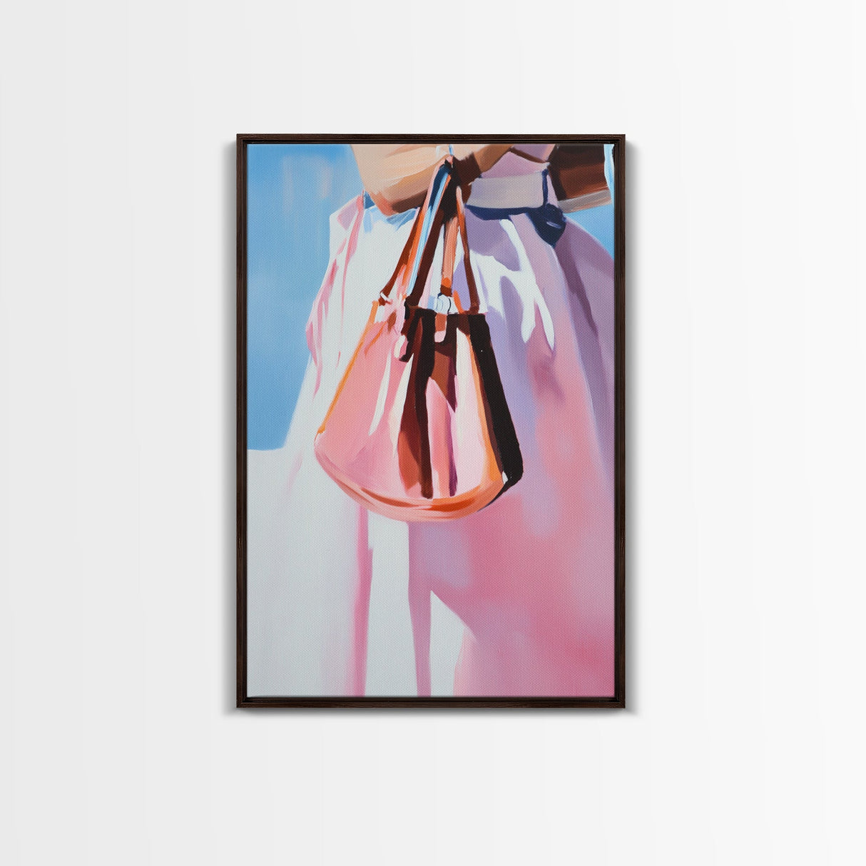 Fashion Purse, Chic Modern Decor, Feminine Aesthetic, Trendy Wall Art, Fashion Illustration, Canvas Print, Framed Canvas Print
