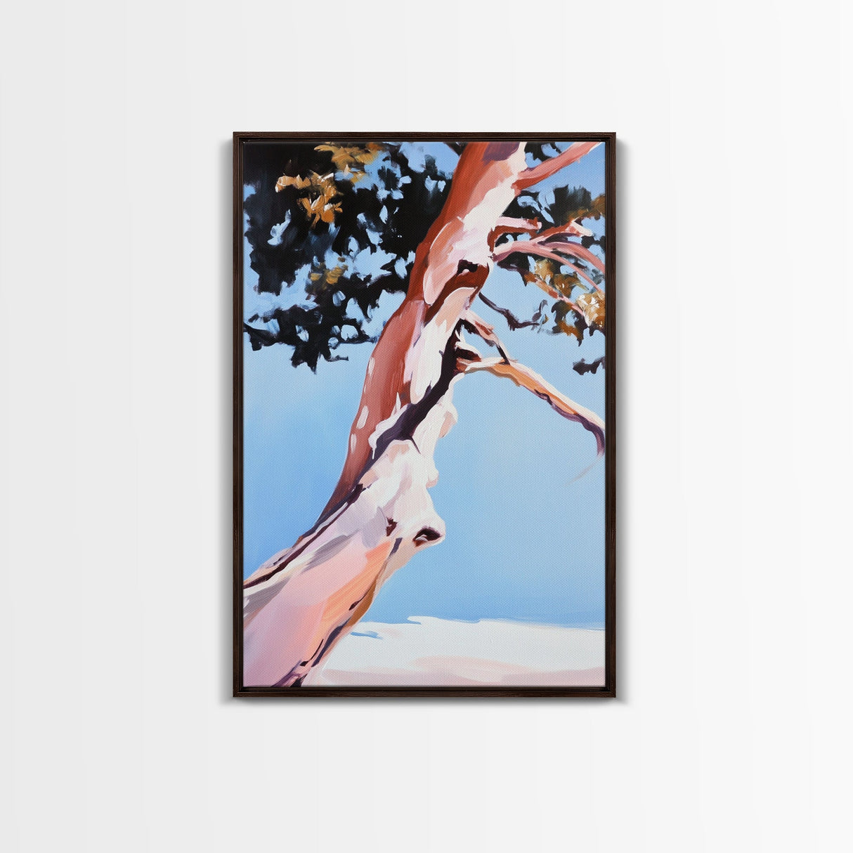 Abstract Tree Art, Modern Landscape Painting, Contemporary Earthy Decor, Minimalist Nature Print, Framed Canvas Print, Office Wall Art