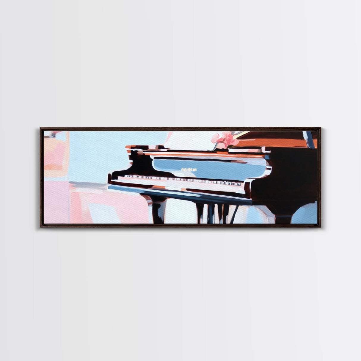 Grand Piano, Music Lover Gift, Classical Music Art, Elegant Interior, Framed Canvas Print, Minimalist Home Office Decor