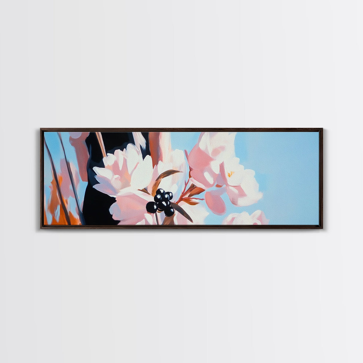 Cherry Blossoms, Floral Wall Art, Spring Decor, Nature Painting, Pastel Aesthetic, Elegant Botanical, Living Room, Canvas Print