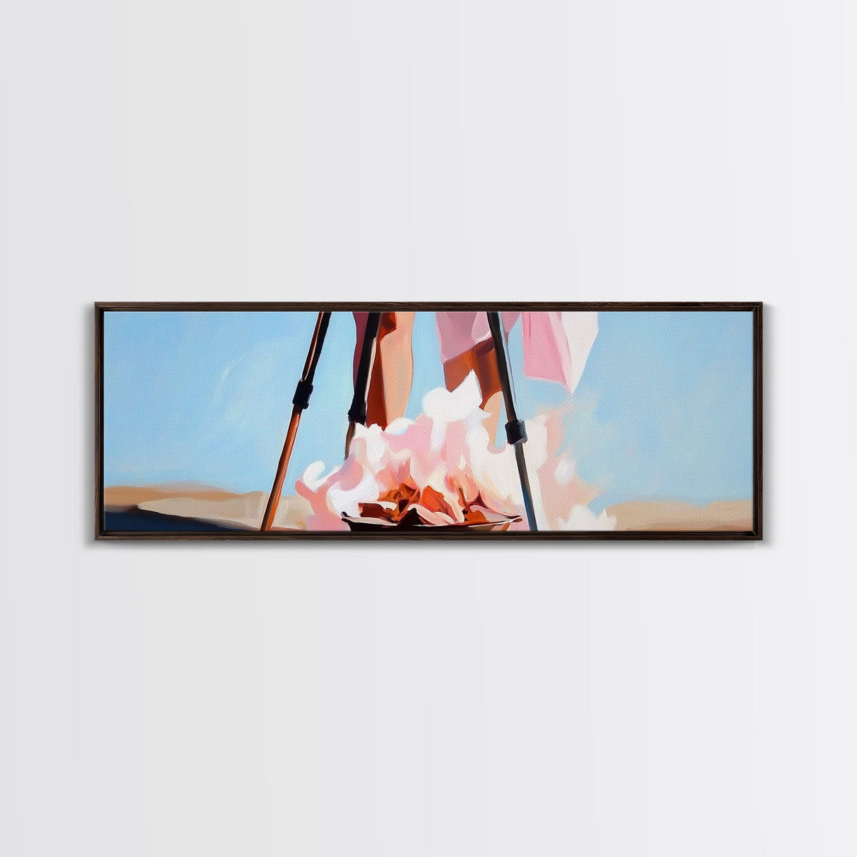 Rustic Campfire, Cozy Outdoor Art, Minimalist Decor, Canvas Print, Boho Camping Art, Warm Aesthetic, Cabin Wall Art, Autumn Vibes