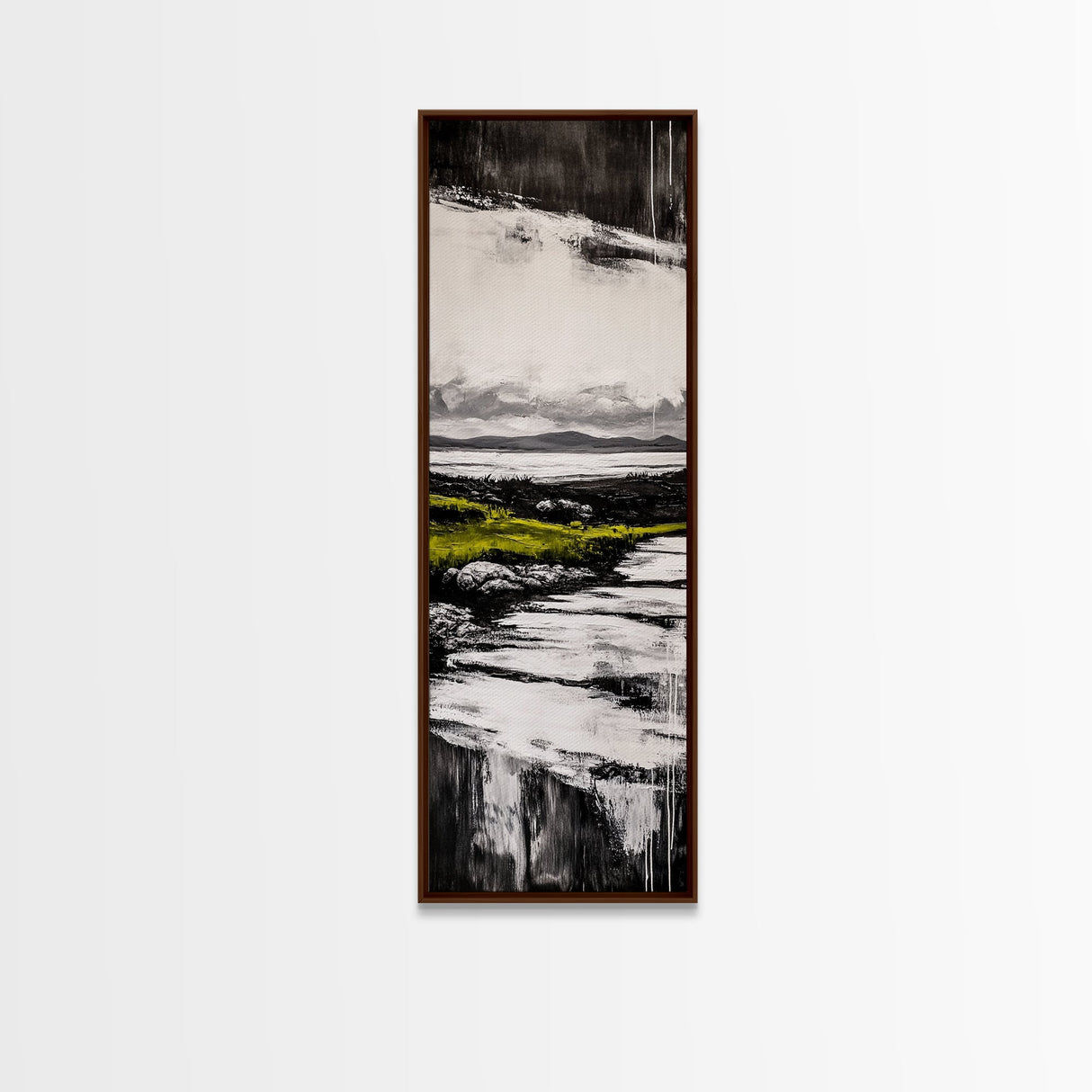 Black and White, Minimalist Landscape, Ocean View, Canvas Print, Modern Wall Art, Neutral Home Decor, Bedroom Artwork, Coastal Painting