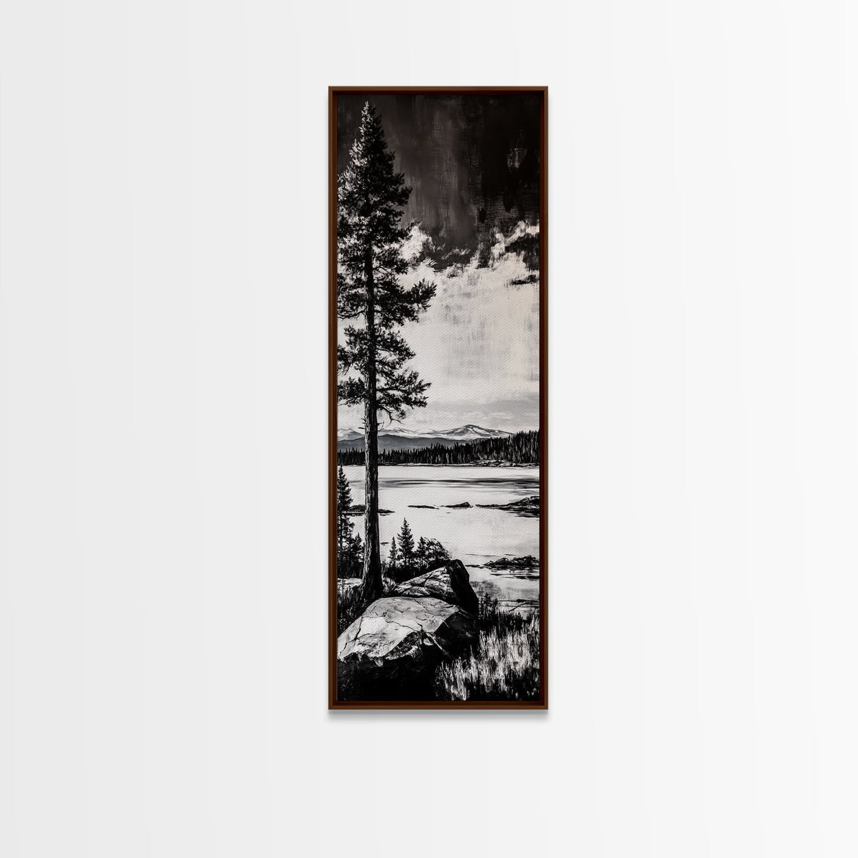 Cabin In Autumn Woods, Cozy Fall Art, Rustic Lodge Decor, Framed Canvas Print, Woodland Retreat, Warm Tones, Nature Lover’s Art