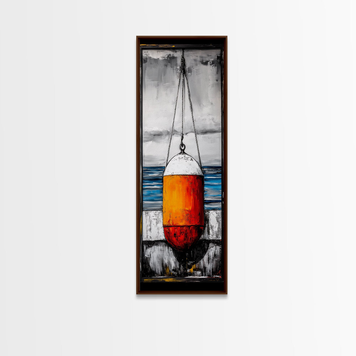 Nautical Buoy, Coastal Wall Art, Beach House Decor, Ocean Art, Framed Canvas Print, Maritime Art, Living Room Wall Art, Minimalist Style