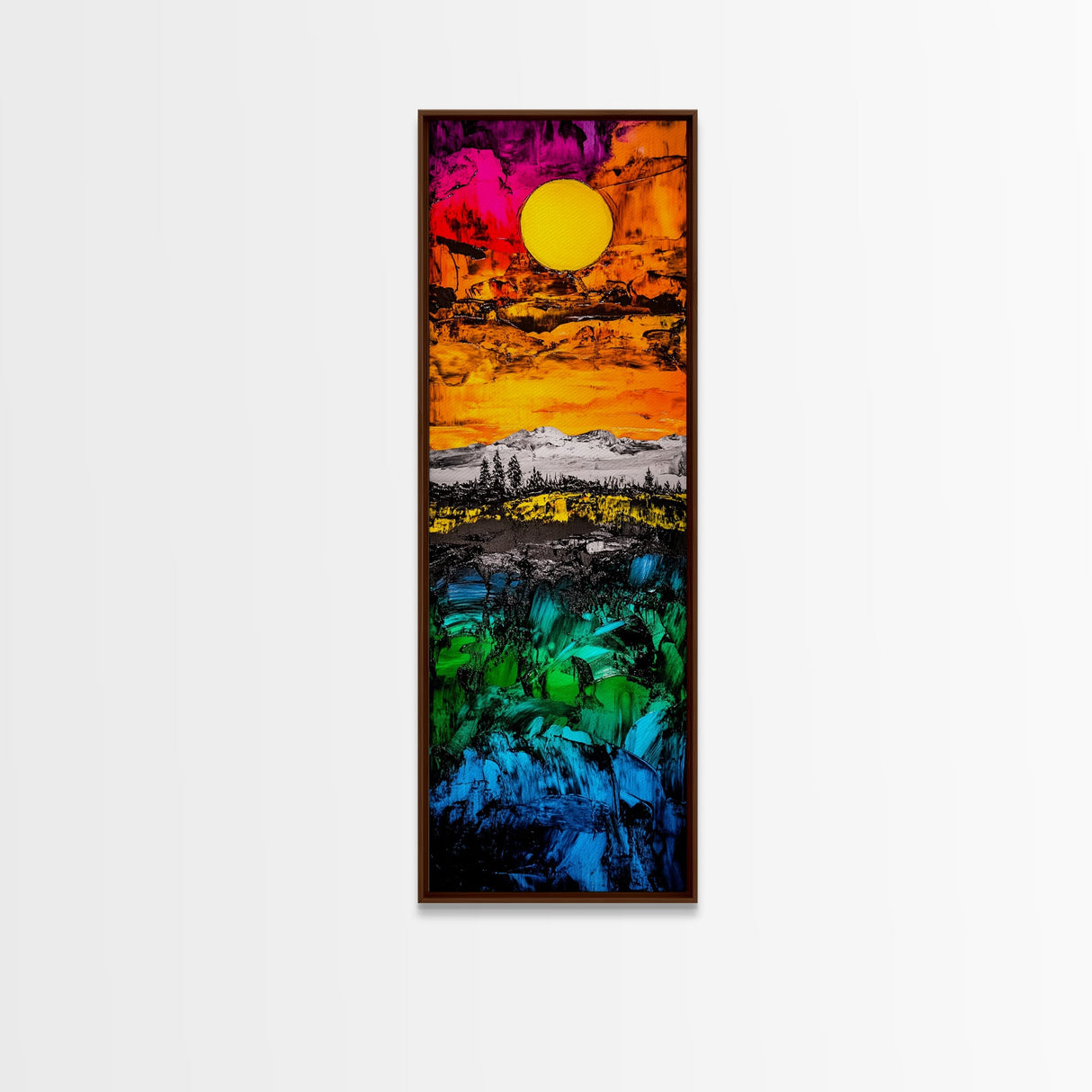 Vibrant Sunset, Landscape Art, Colorful Art, Nature Scene, Framed Canvas Print, Living Room Wall Art, Modern Home Decor, Autumn Wall Art