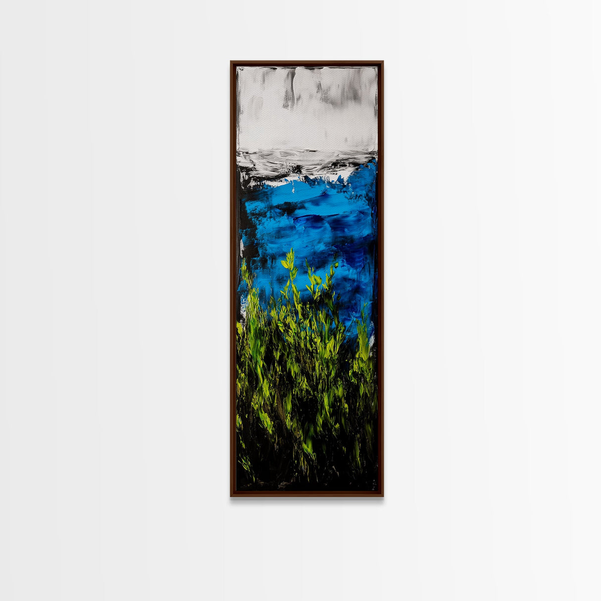 Blue Sea, Green Plants, Ocean View, Canvas Print, Coastal Wall Art, Living Room Art, Nature Inspired Decor, Nautical Beach House Art