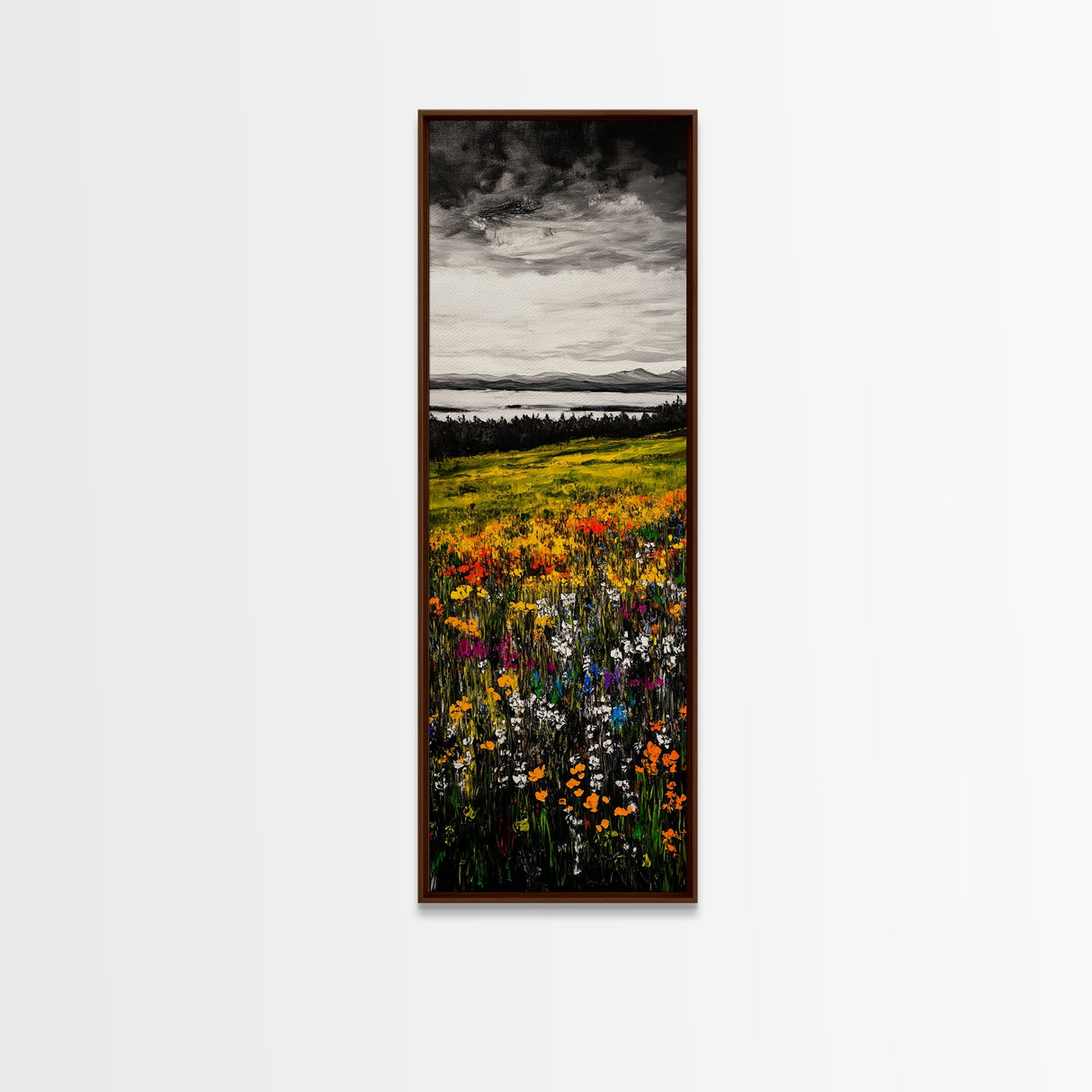 Meadow Wildflowers, Landscape Canvas Print, Fall Wall Art, Country Home Decor, Nature Art, Large Living Room Art, Rustic Wall Art