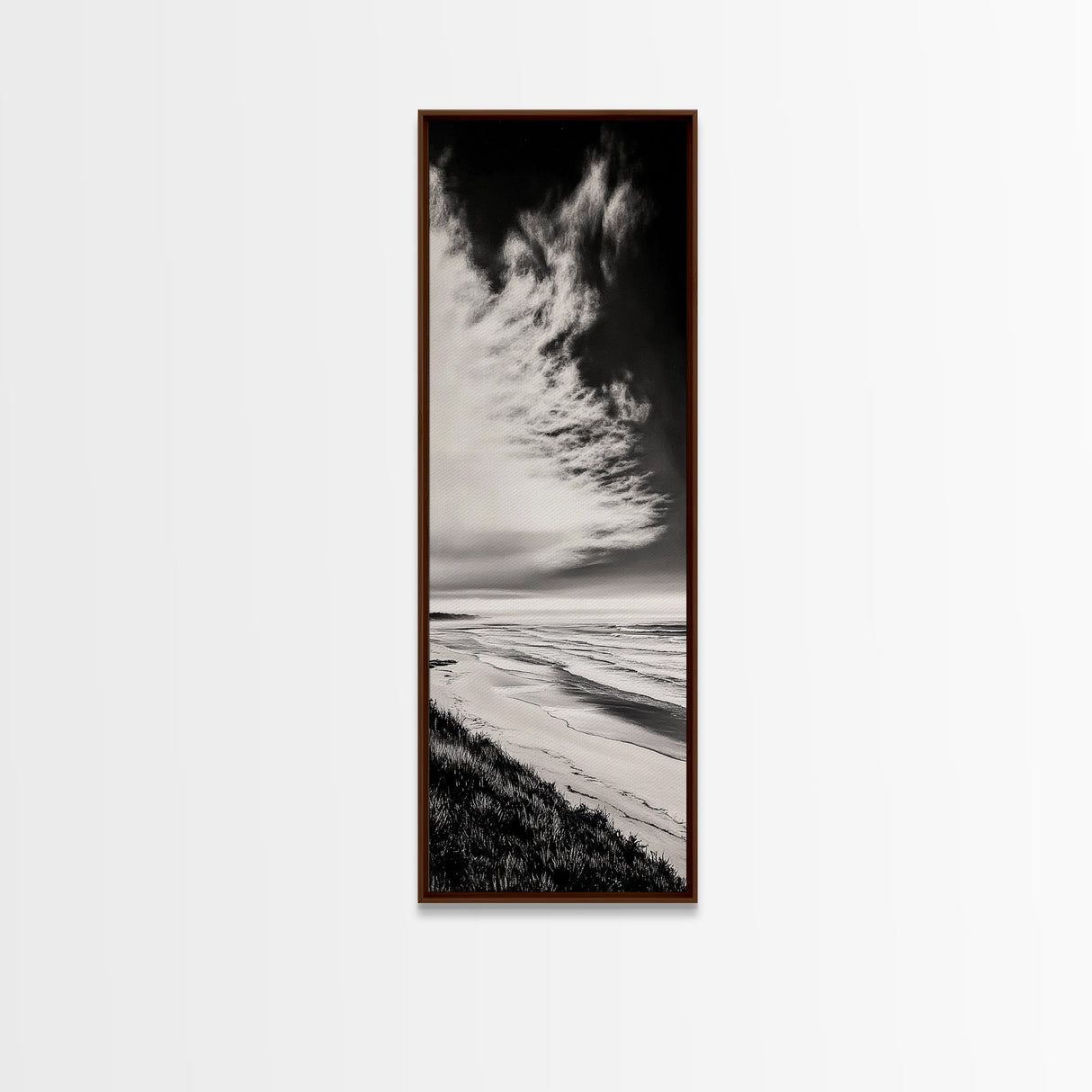 Beach Sunset, Coastal Wall Art, Seascape Painting, Ocean Waves, Framed Canvas Print, Minimalist Decor, Bedroom Wall Art, Gift Idea