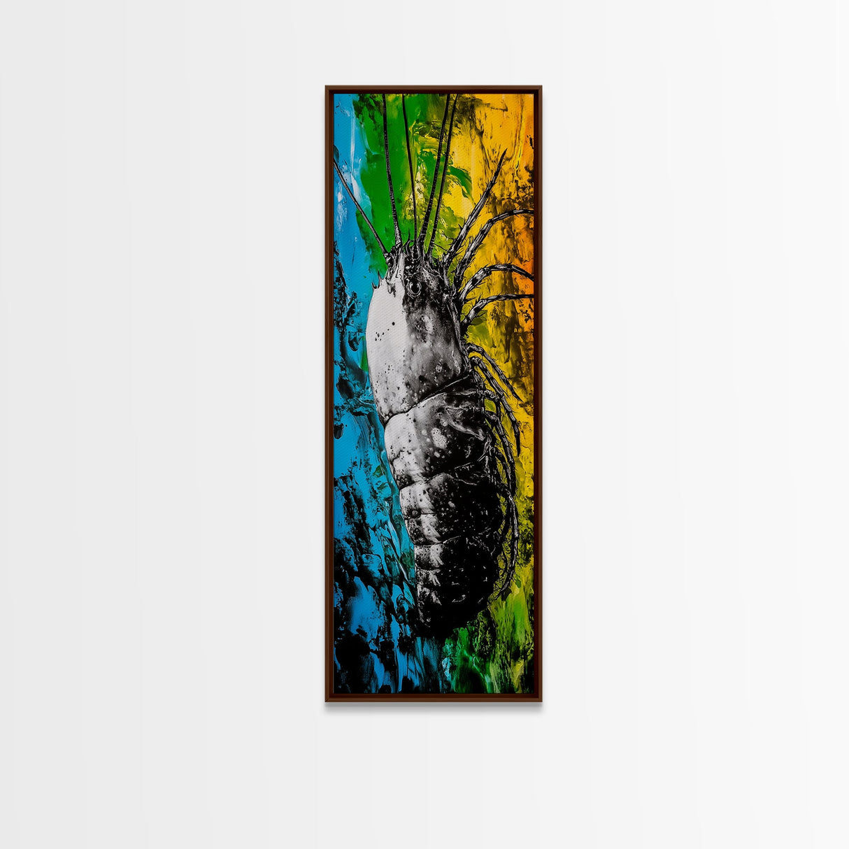 Abstract Bug Art, Colorful Insect Painting, Modern Wall Decor, Framed Canvas Print, Boho Wall Art, Living Room Artwork, Nature Inspired