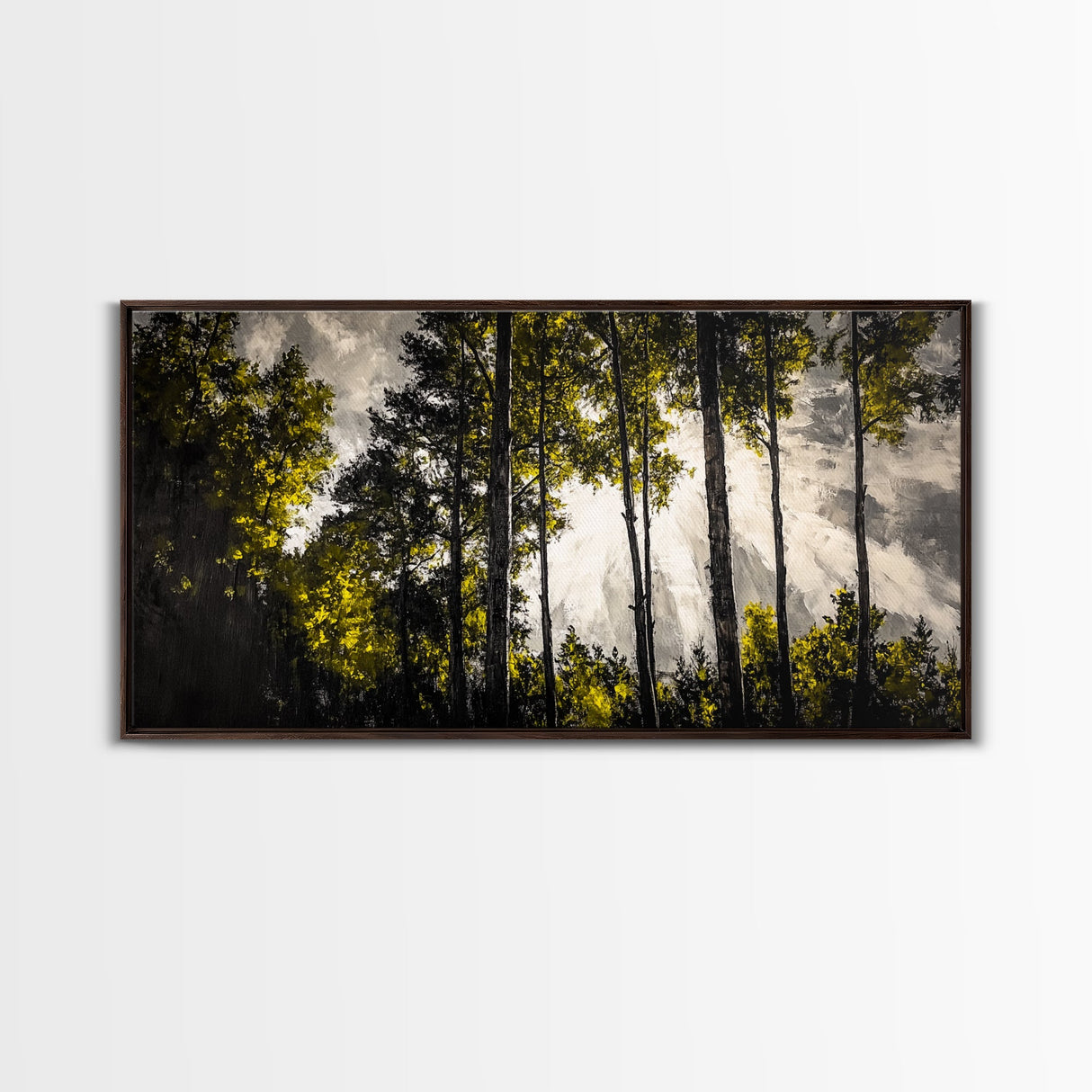 Sunlit Forest, Autumn Trees, Fall Home Decor, Framed Canvas Print, Nature Lover Gift, Cozy Wall Art, Woodland Art