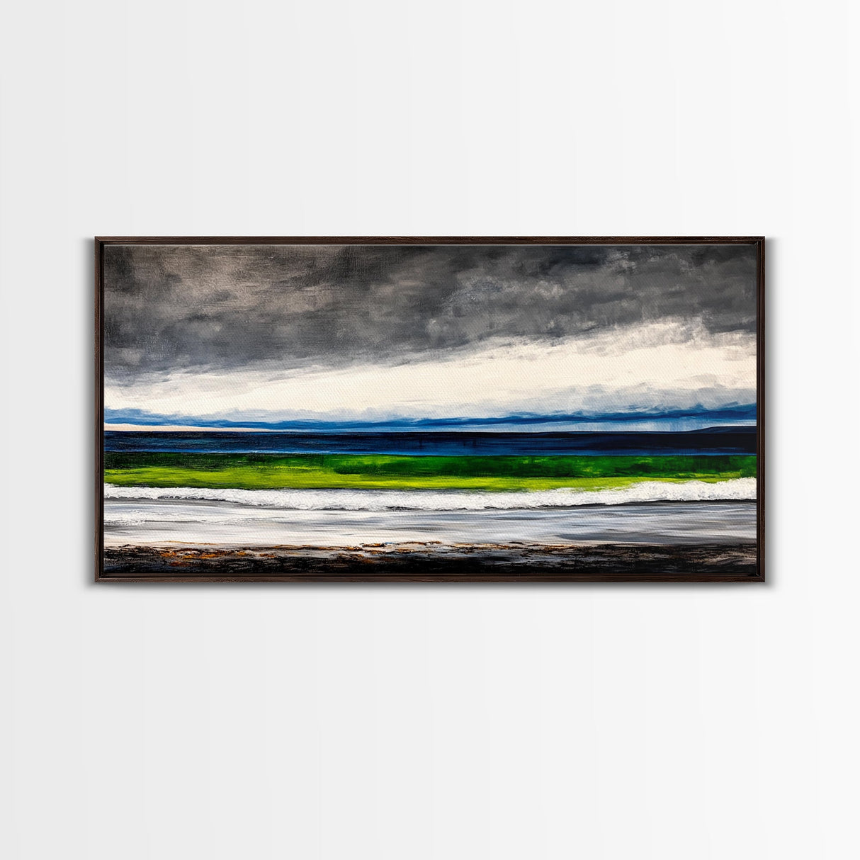 Ocean Wave, Green Waters, Seascape, Canvas Print, Coastal Wall Art, Nautical Decor, Beach House Art, Large Ocean Painting