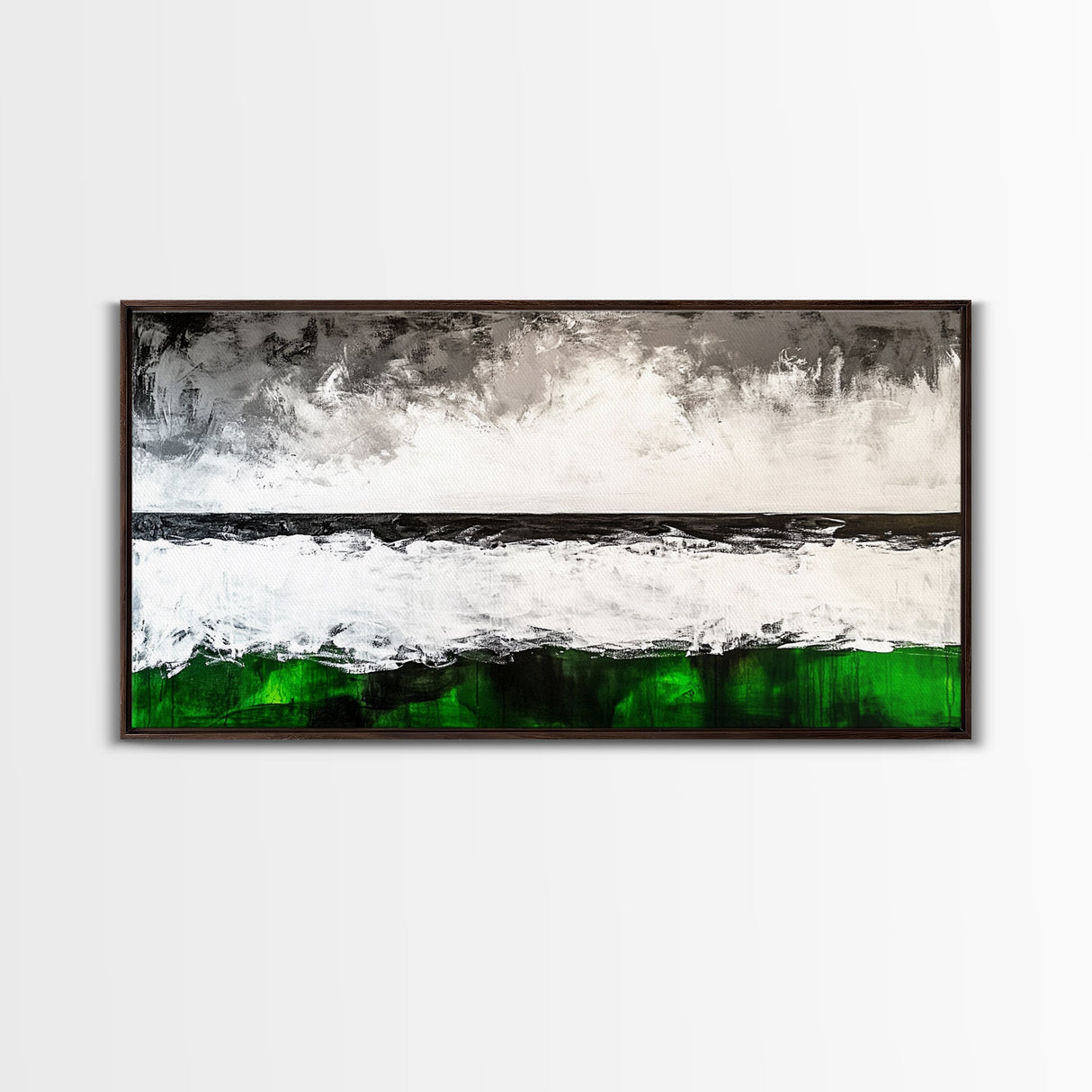 Stormy Coast, Black and White Seascape, Dramatic Ocean Art, Canvas Print, Coastal Home Decor, Minimalist Wall Art, Moody Living Room Art