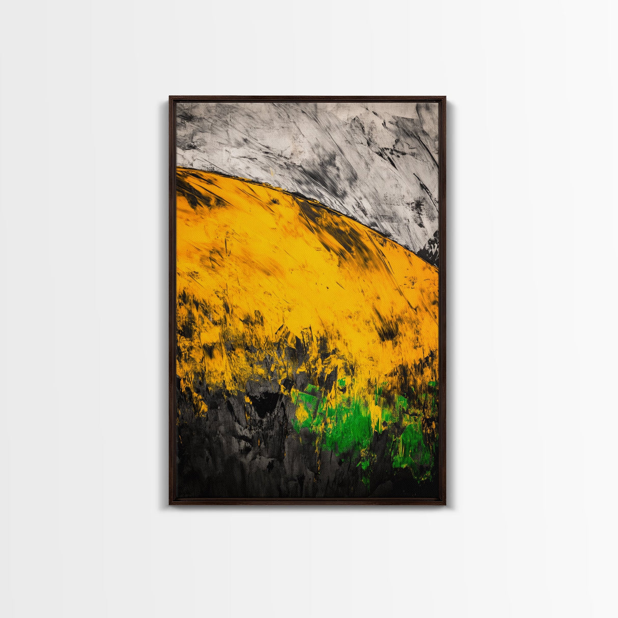 Golden Hills, Abstract Landscape, Earthy Tones, Autumn Wall Art, Warm Color Palette, Nature Inspired, Living Room Art, Framed Canvas Print