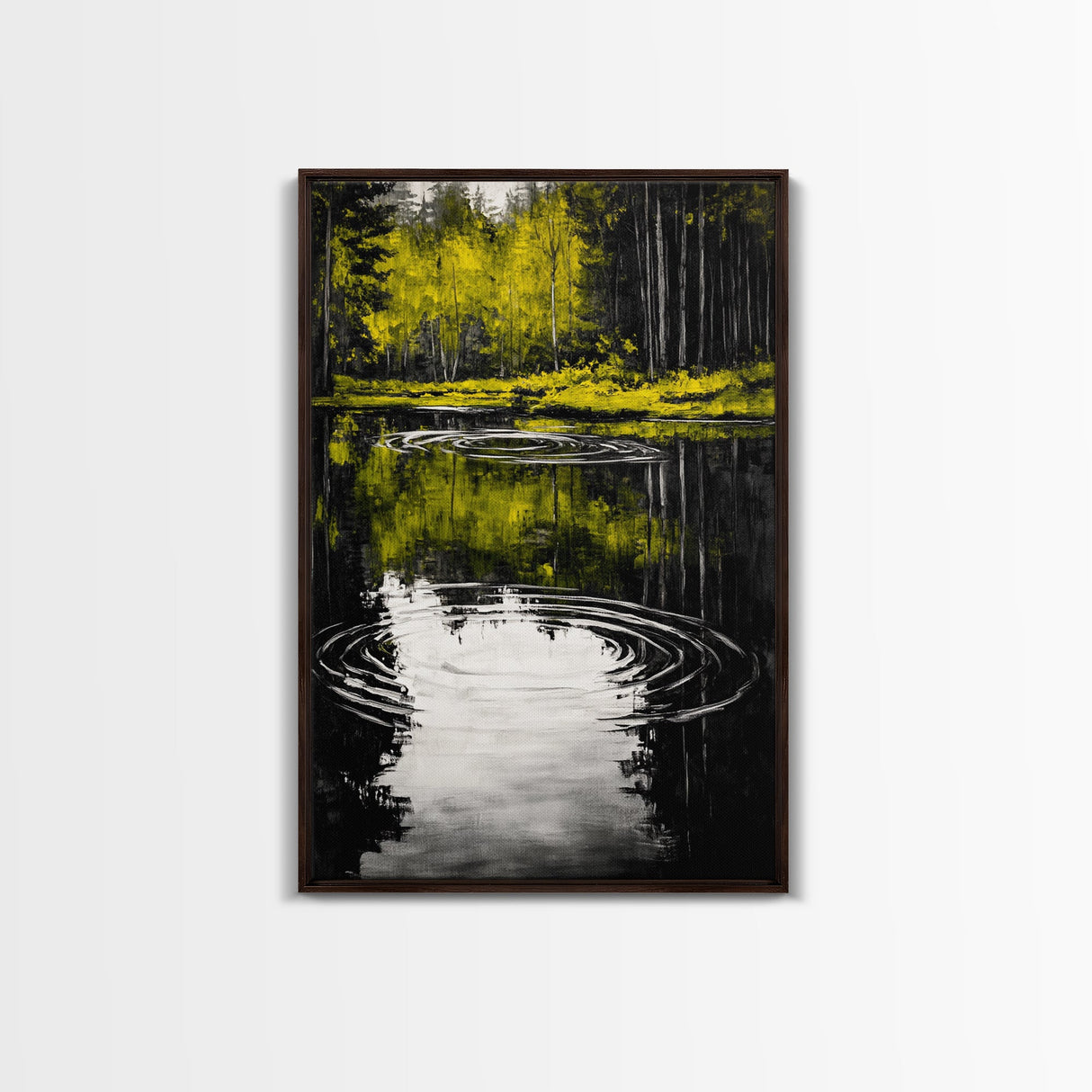 Forest Reflection, Nature Canvas Print, Black and White Photography, Zen Wall Art, Tranquil Home Decor, Modern Landscape Artwork