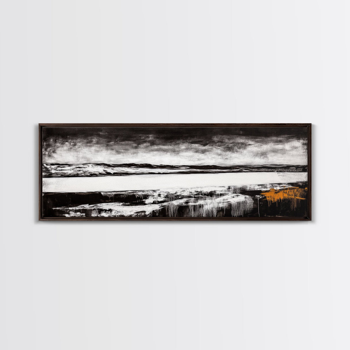 Moody Lake, Black and White Landscape, Canvas Print, Rustic Wall Art, Cabin Decor, Modern Minimalist Art, Office Artwork