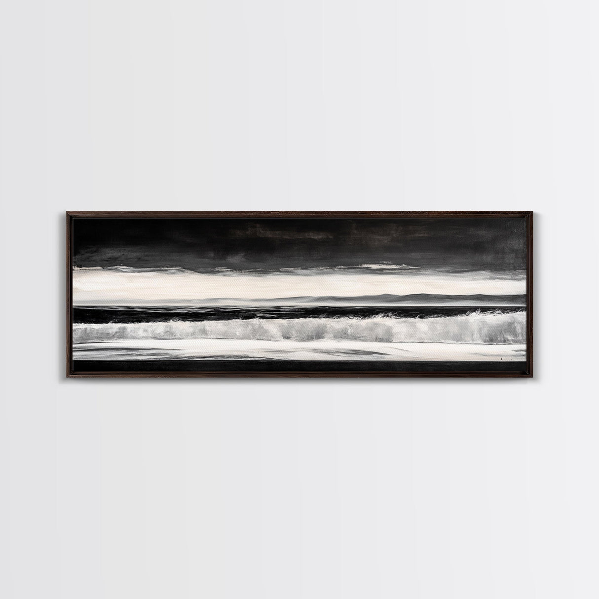 Monochrome Waves, Black and White Seascape, Ocean Art, Canvas Print, Minimalist Home Decor, Modern Coastal Wall Art